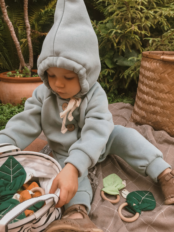 Комбинезон из плетельного футера мята