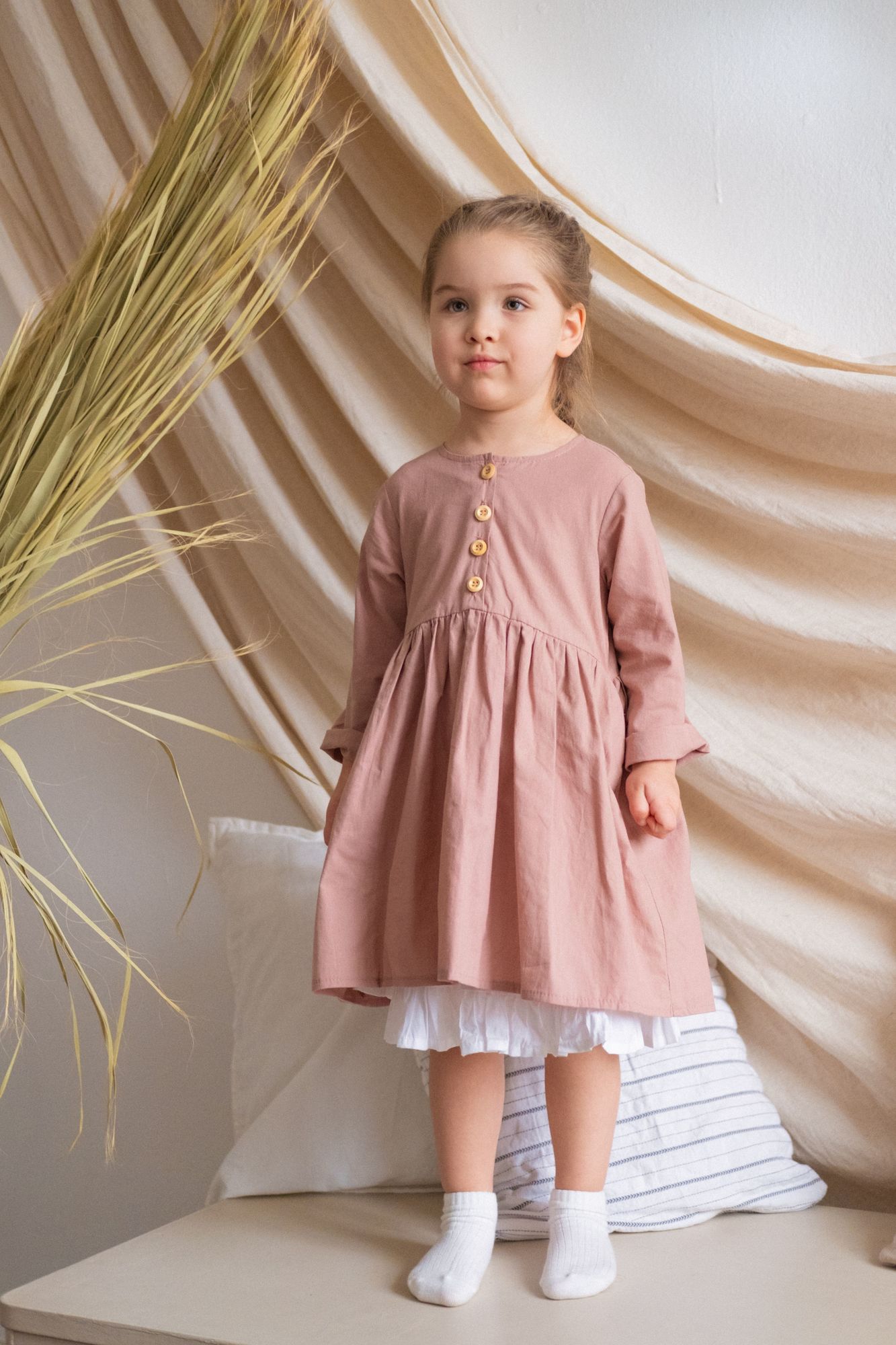 Платье ELLIE хлопок мокка-пудра