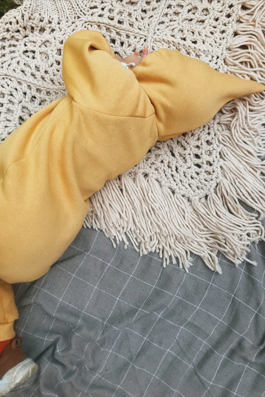 Комбинезон из футера с начёсом пыльно-горчиччный