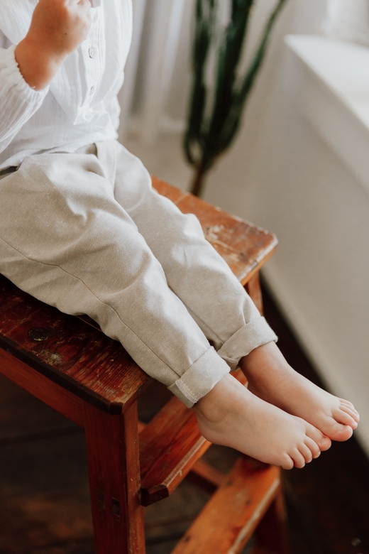 Штаны унисекс из твидового льна цвет натур