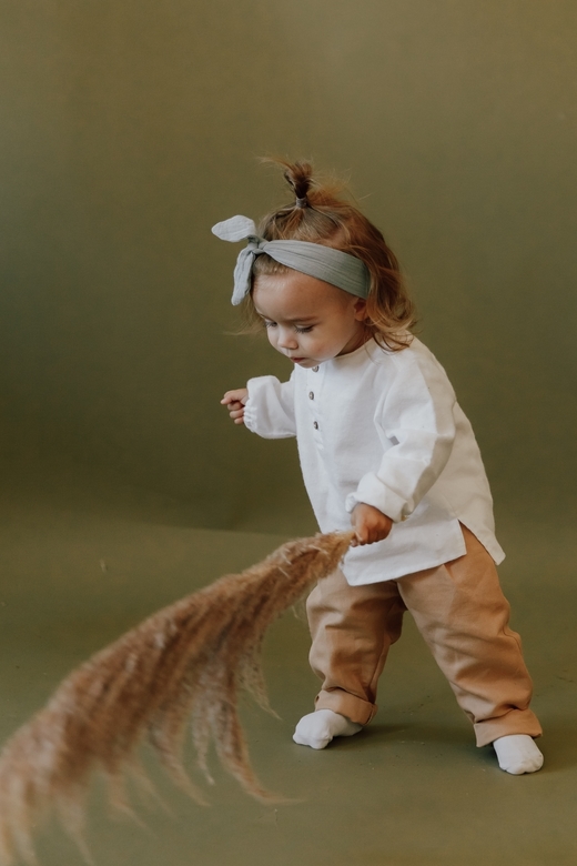 Рубашка унисекс из тёплого хлопка с небольшим начёсом цвет "белый"