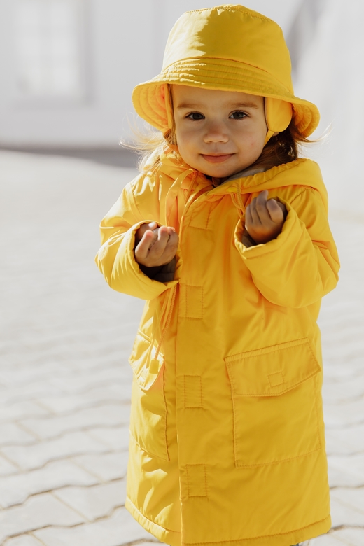 Куртка-парка плащёвая на хлопковом подкладе жёлтая