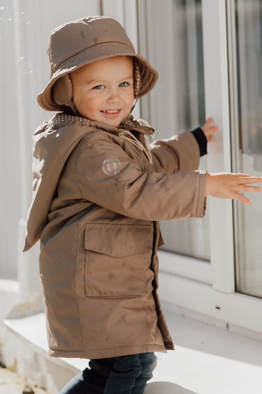 Куртка-парка унисекс плащёвая на хлопковом подкладе мокка