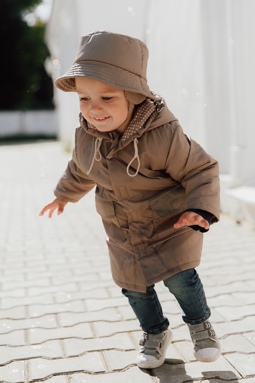 Куртка-парка унисекс плащёвая на хлопковом подкладе мокка