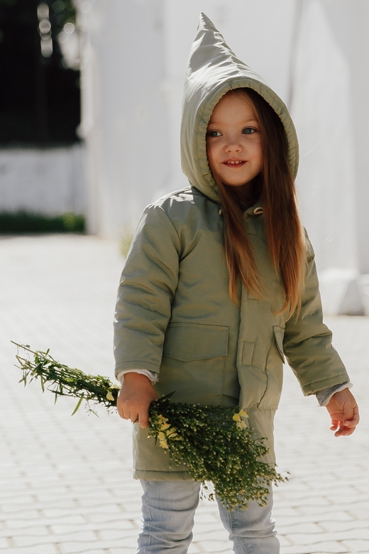 Куртка-парка унисекс плащёвая на хлопковом подкладе олива