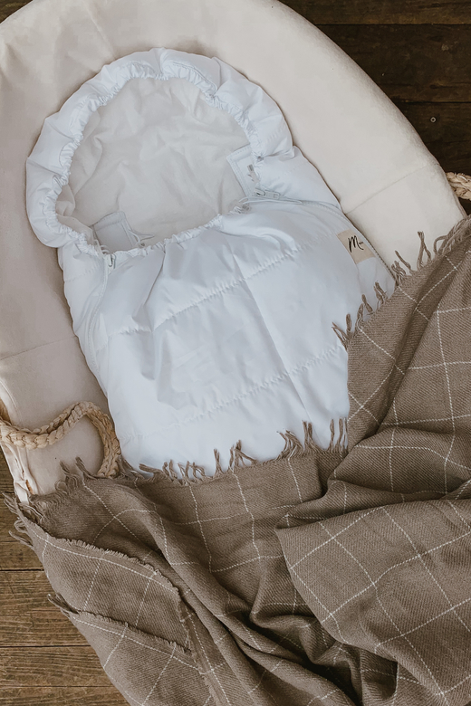 Конверт в коляску белый осень/зима