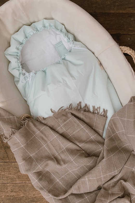 Конверт в коляску небесно-голубой осень/зима