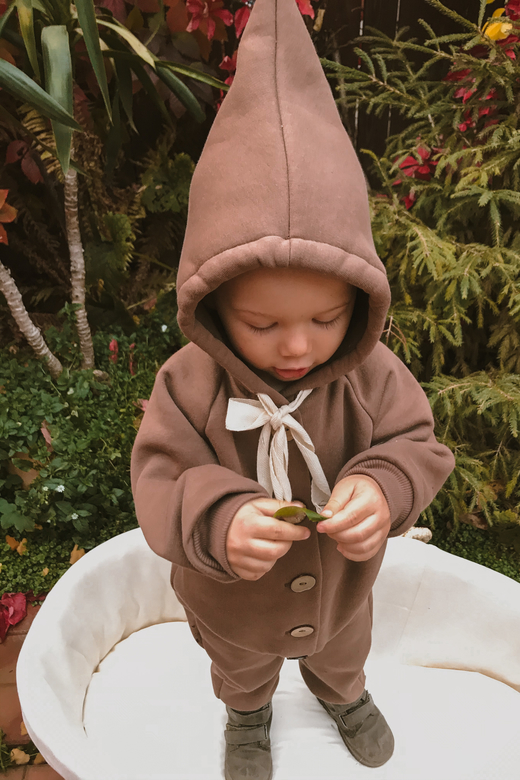 Комбинезон из футера с начёсом миндаль