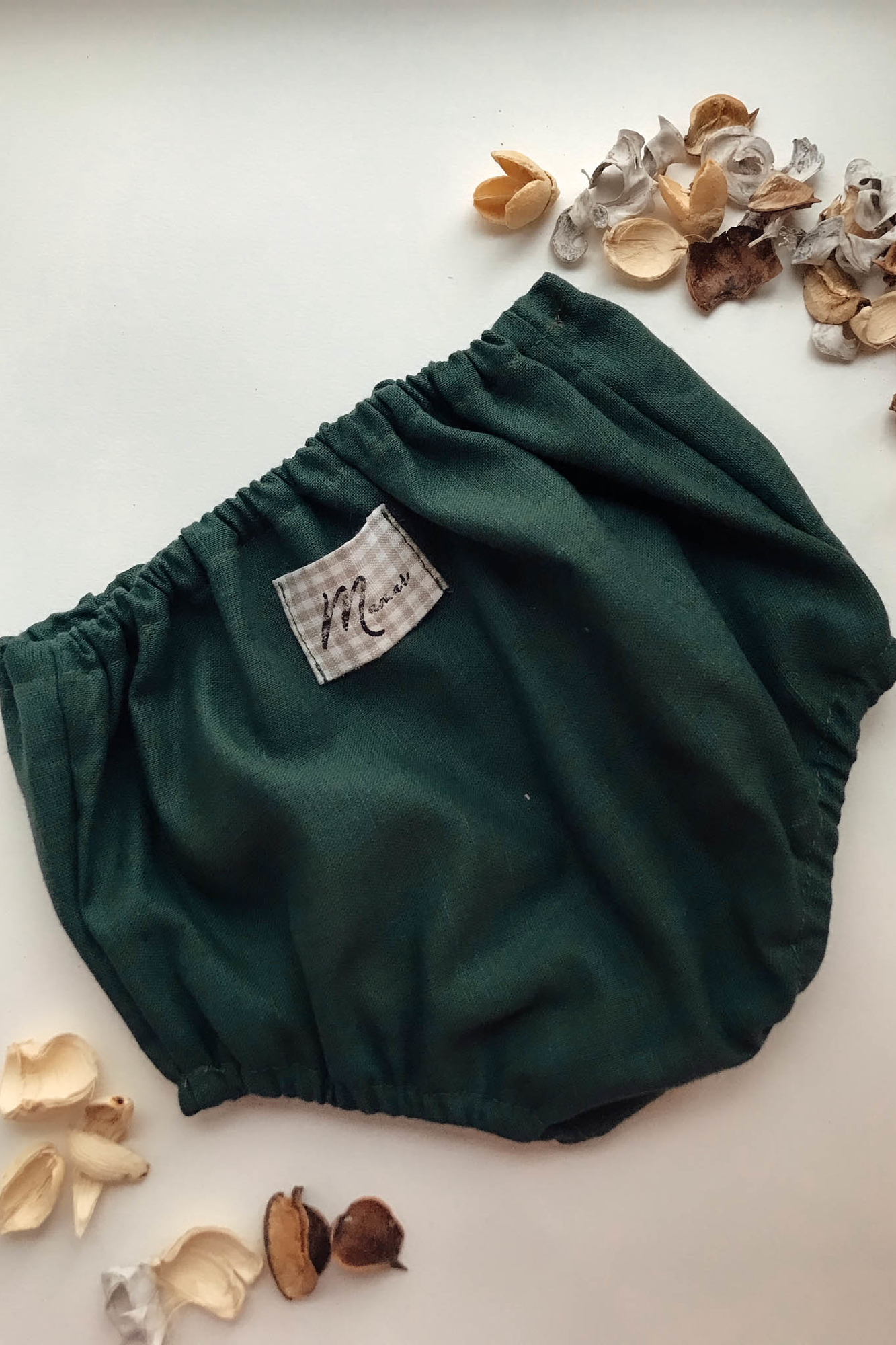 Трусы лён пыльный изумруд