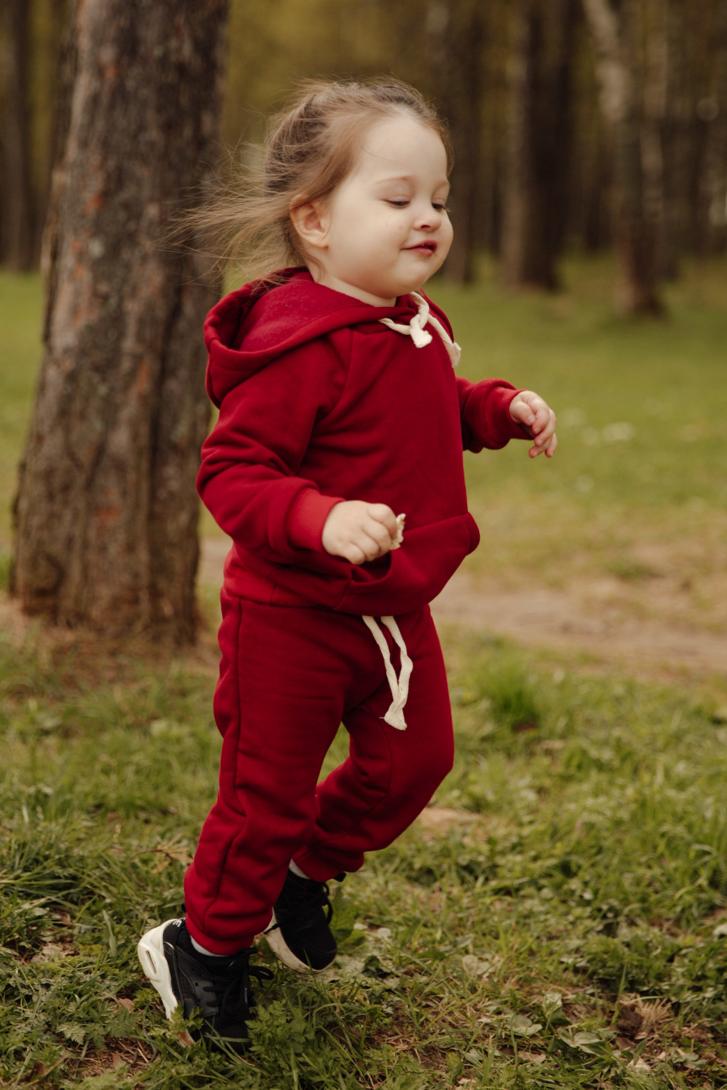 Штаны из плотного петельного футера бордо