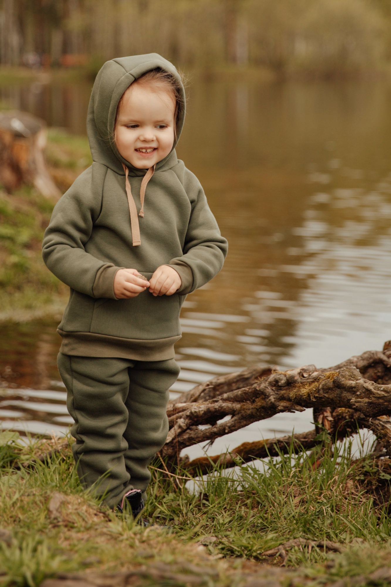 Штаны из футера с начесом олива