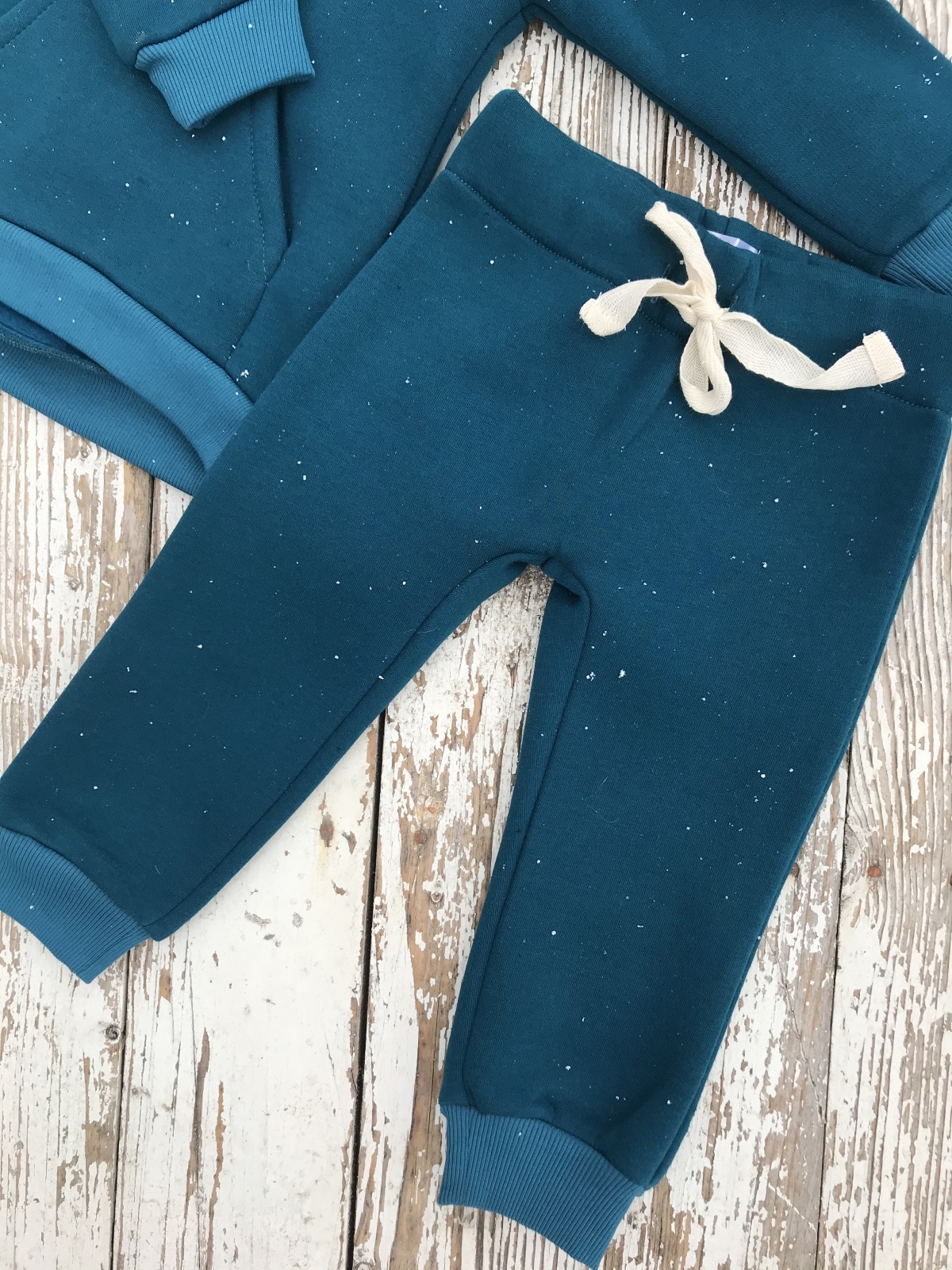 Штаны из плотного петельного футера петроль