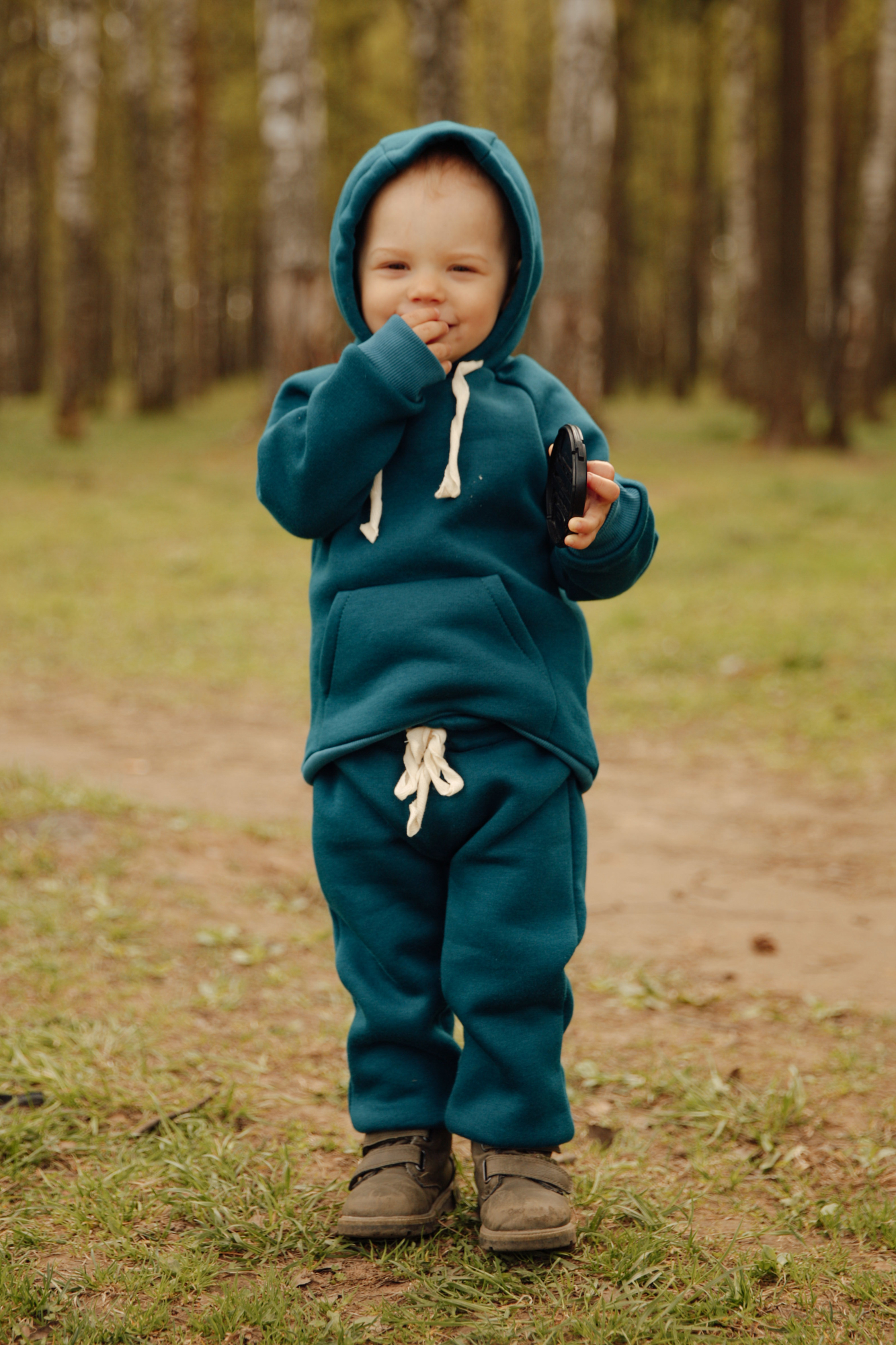 Штаны из плотного петельного футера петроль