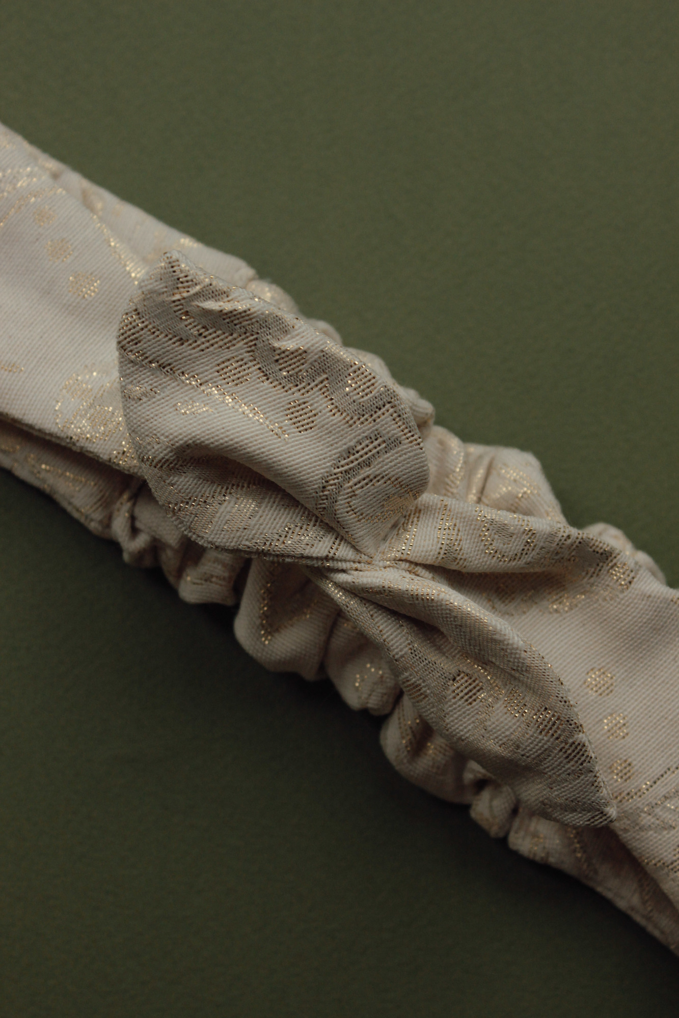 Повязка "солоха" из хлопкового жаккарда золото