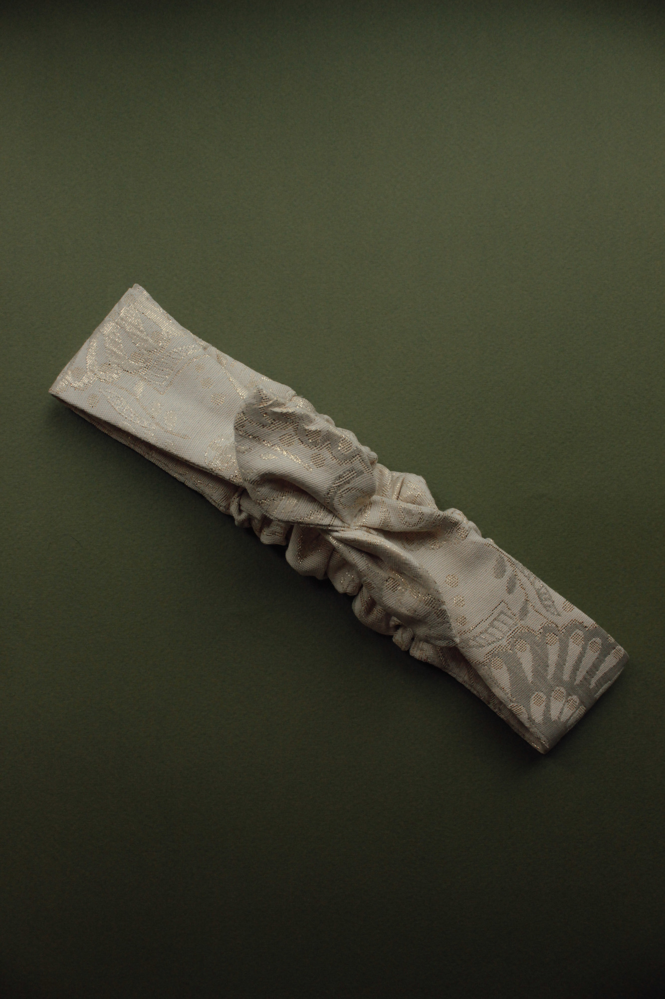 Повязка "солоха" из хлопкового жаккарда золото