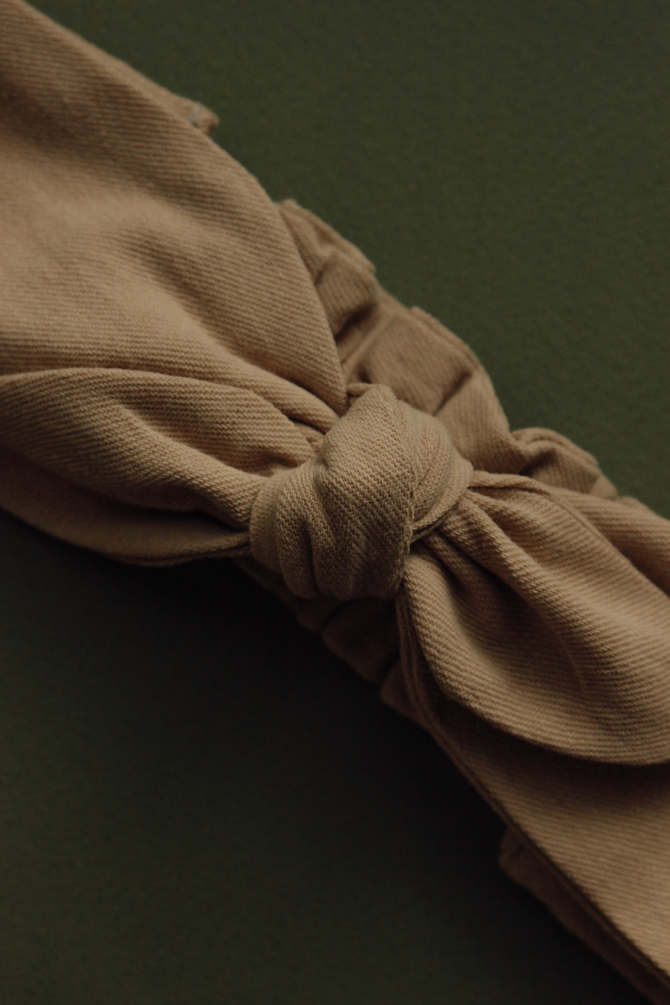 Повязка "солоха" плотный хлопок пыльно-горчичный