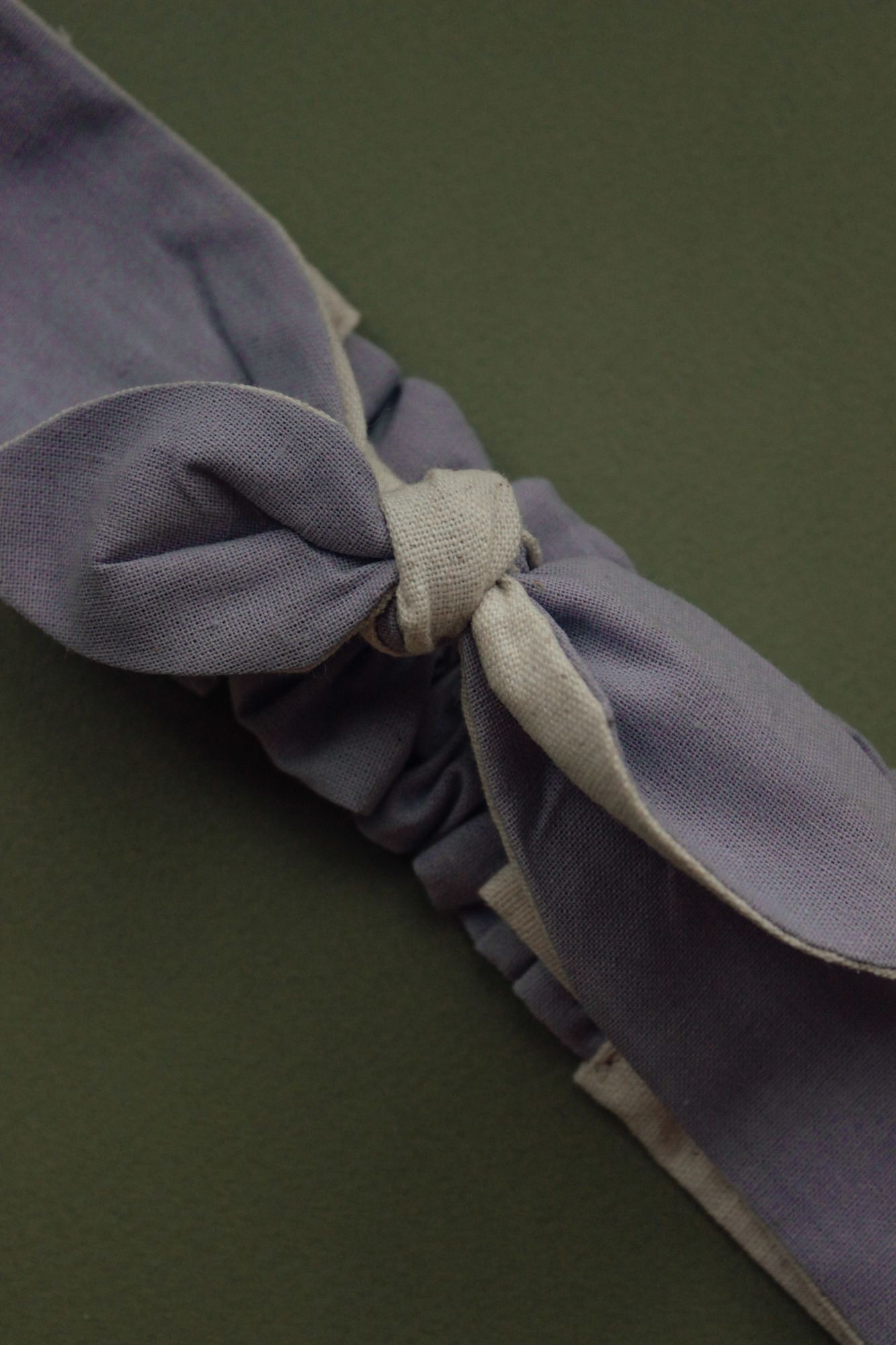 Повязка "солоха" хлопок лаванда + лен натур