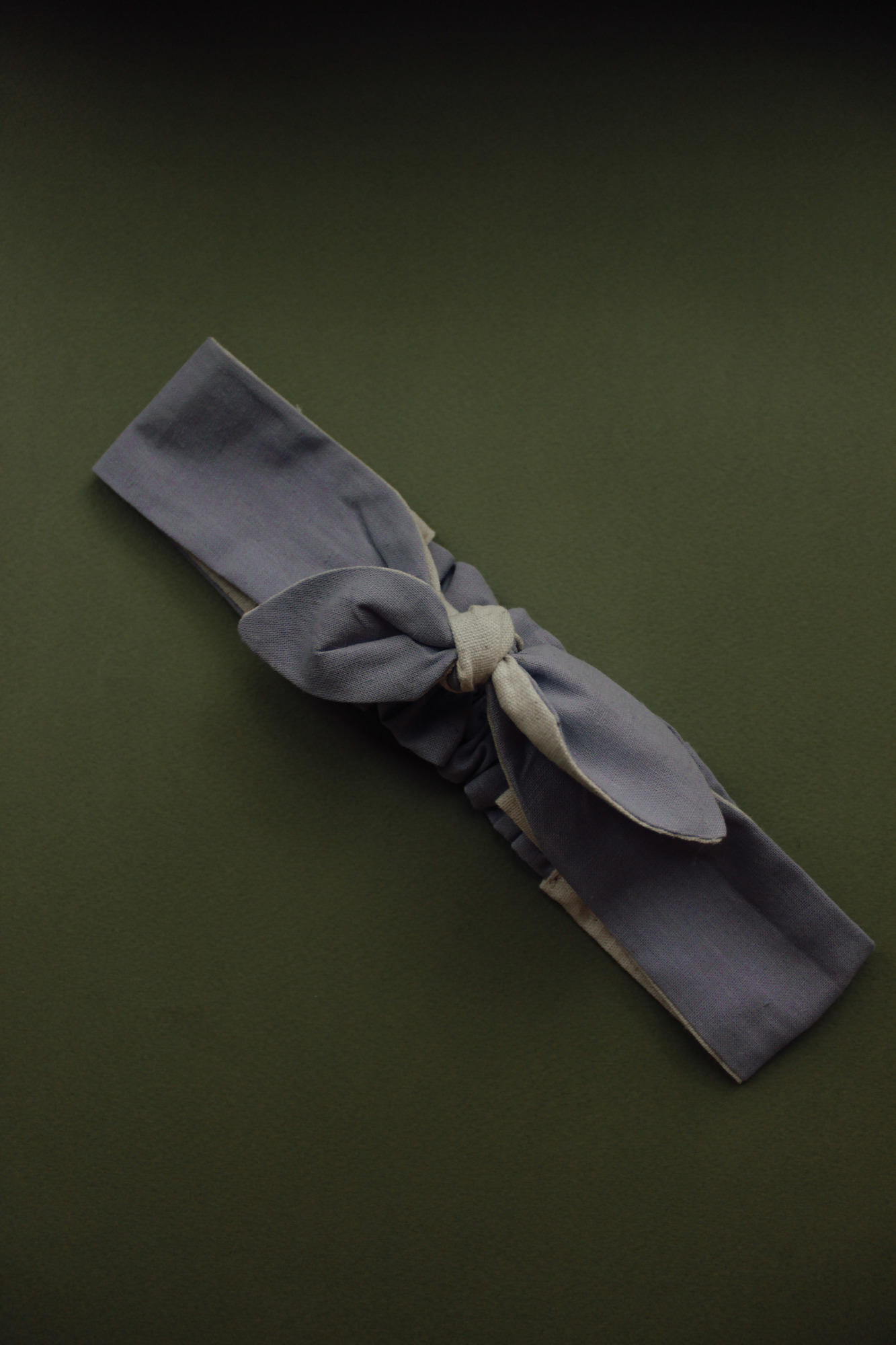 Повязка "солоха" хлопок лаванда + лен натур