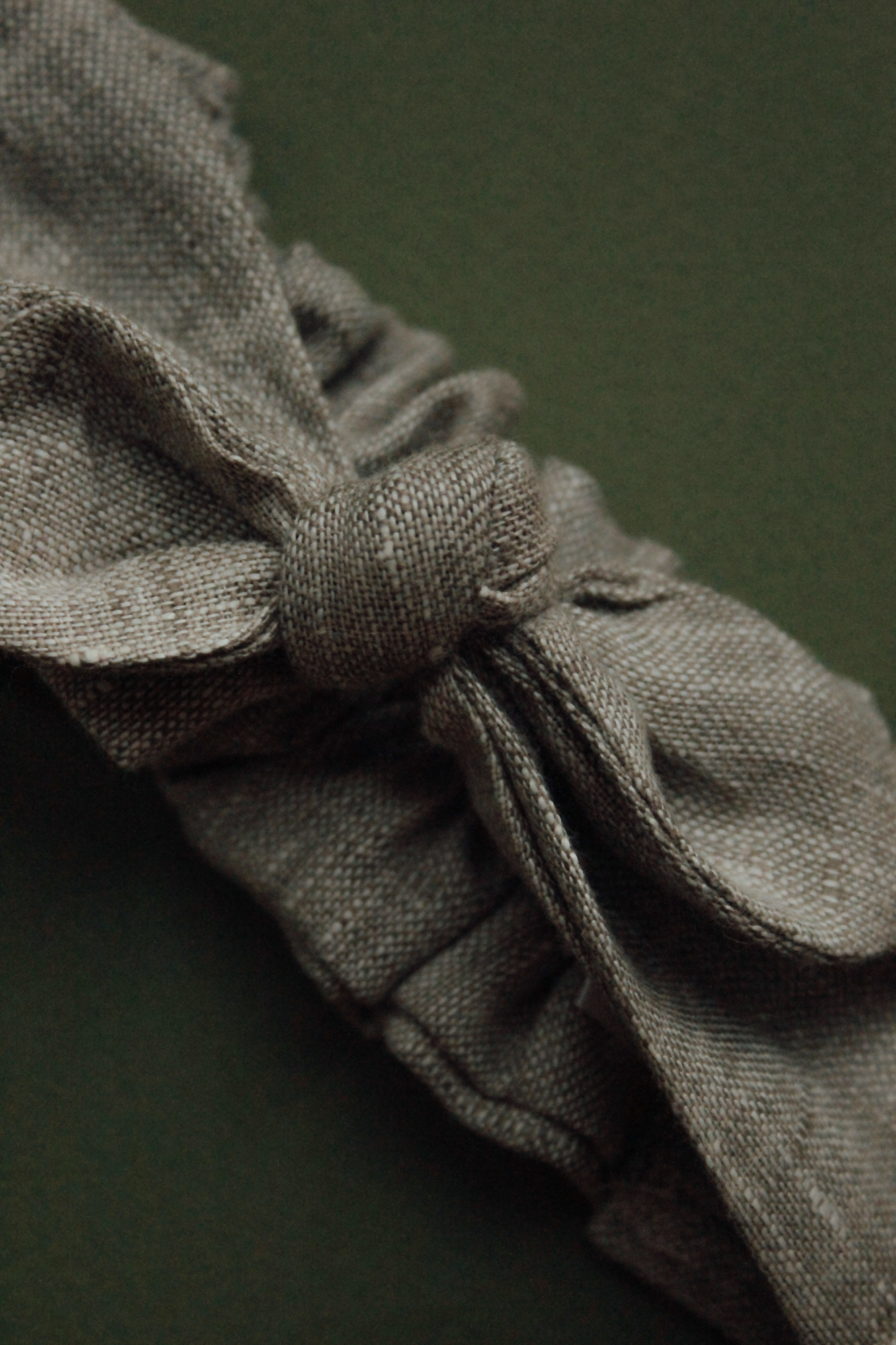 Повязка "солоха" лён суровый тёмно-серый