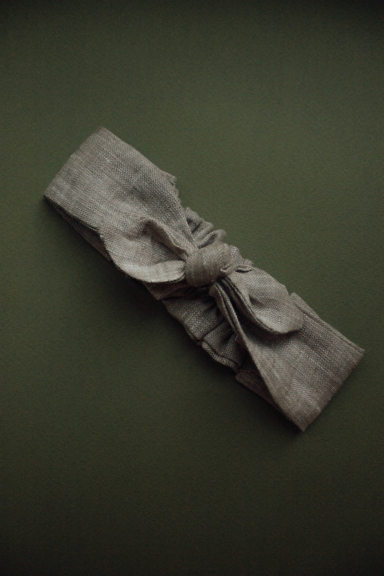 Повязка "солоха" лён суровый тёмно-серый