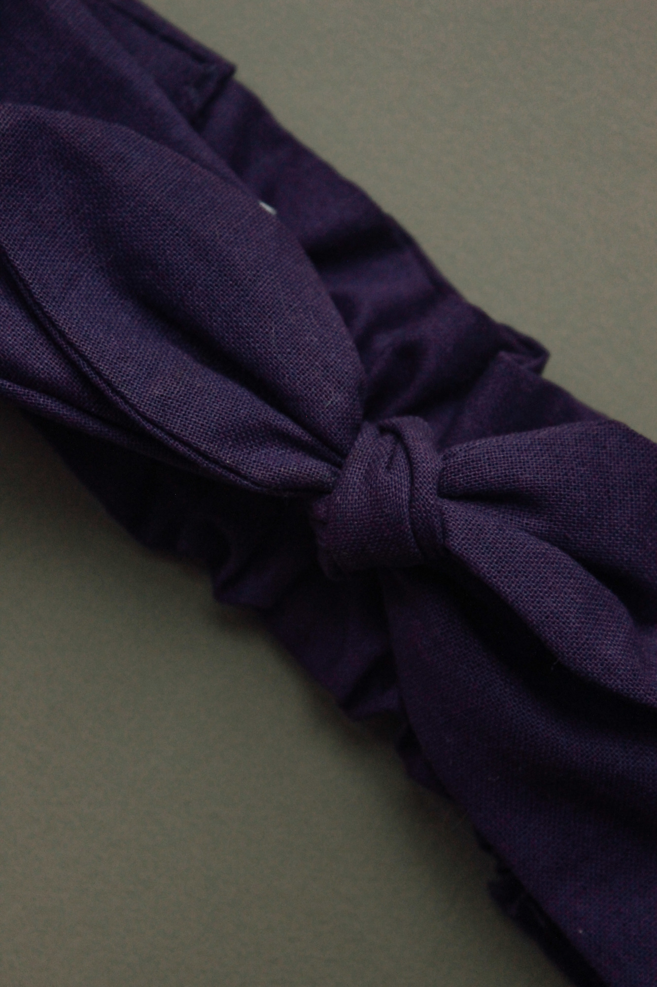 Повязка "солоха" лён тёмный фиолет