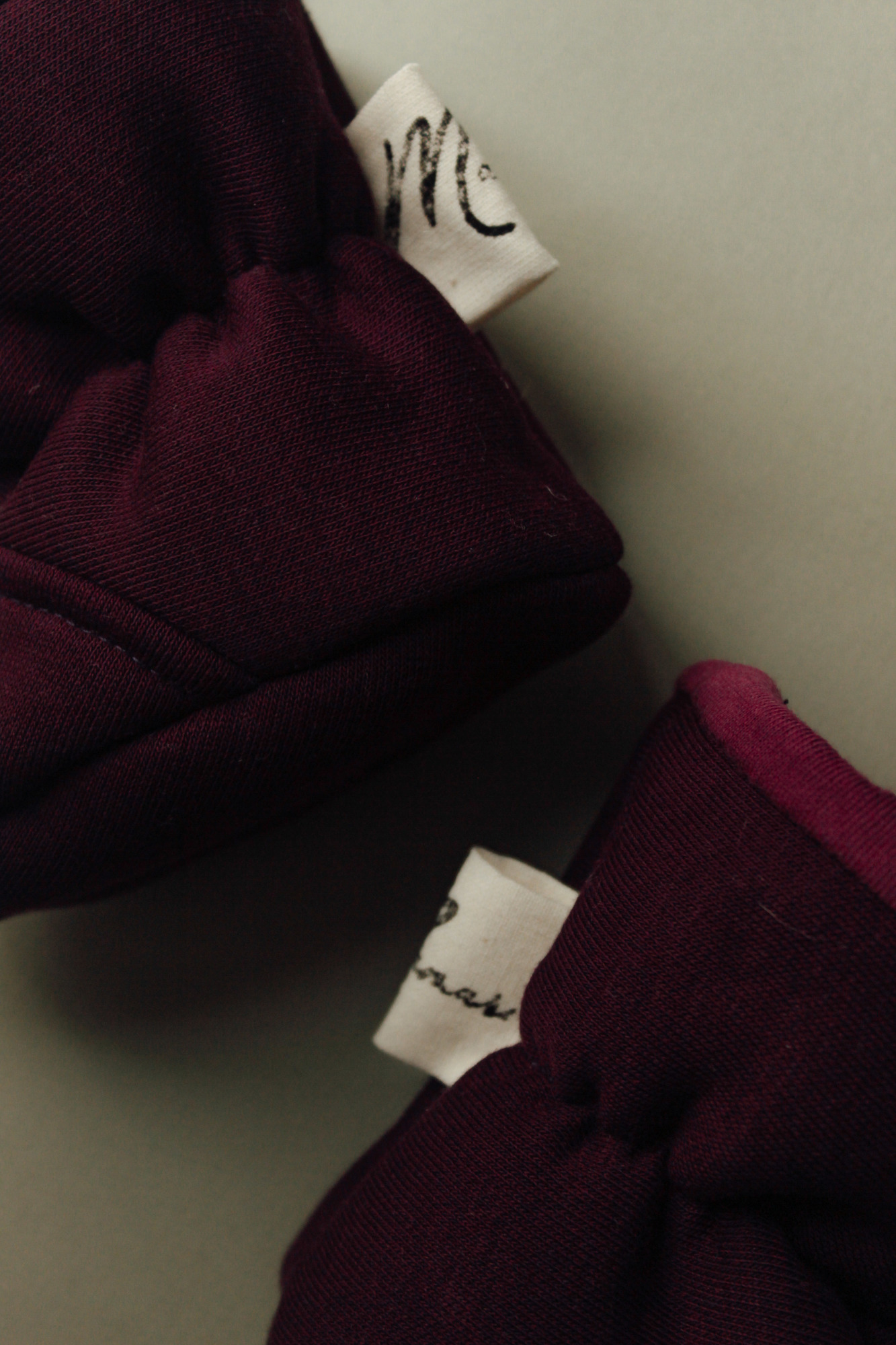 Пинетки из футера баклажан