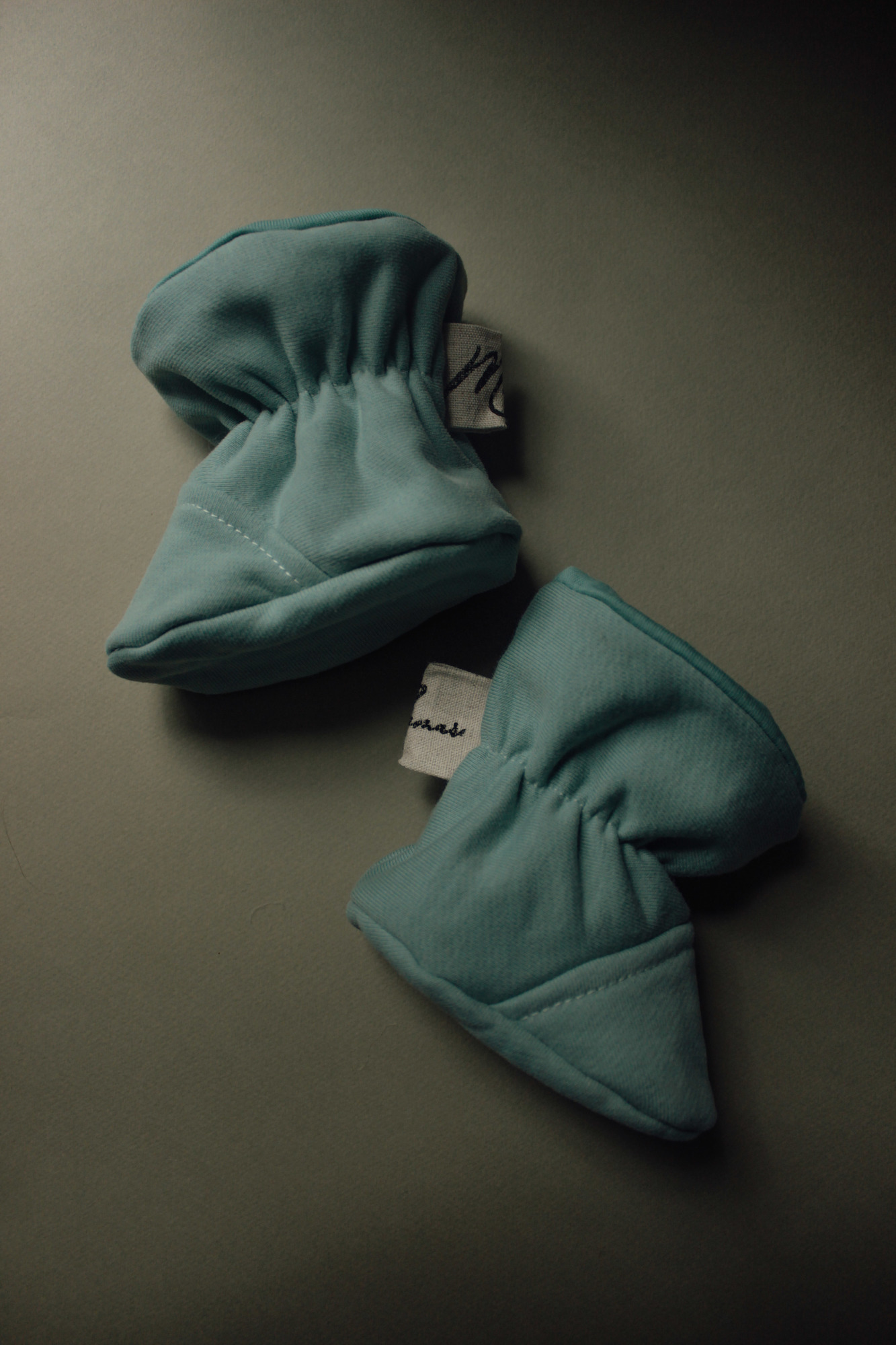 Пинетки из футера мята