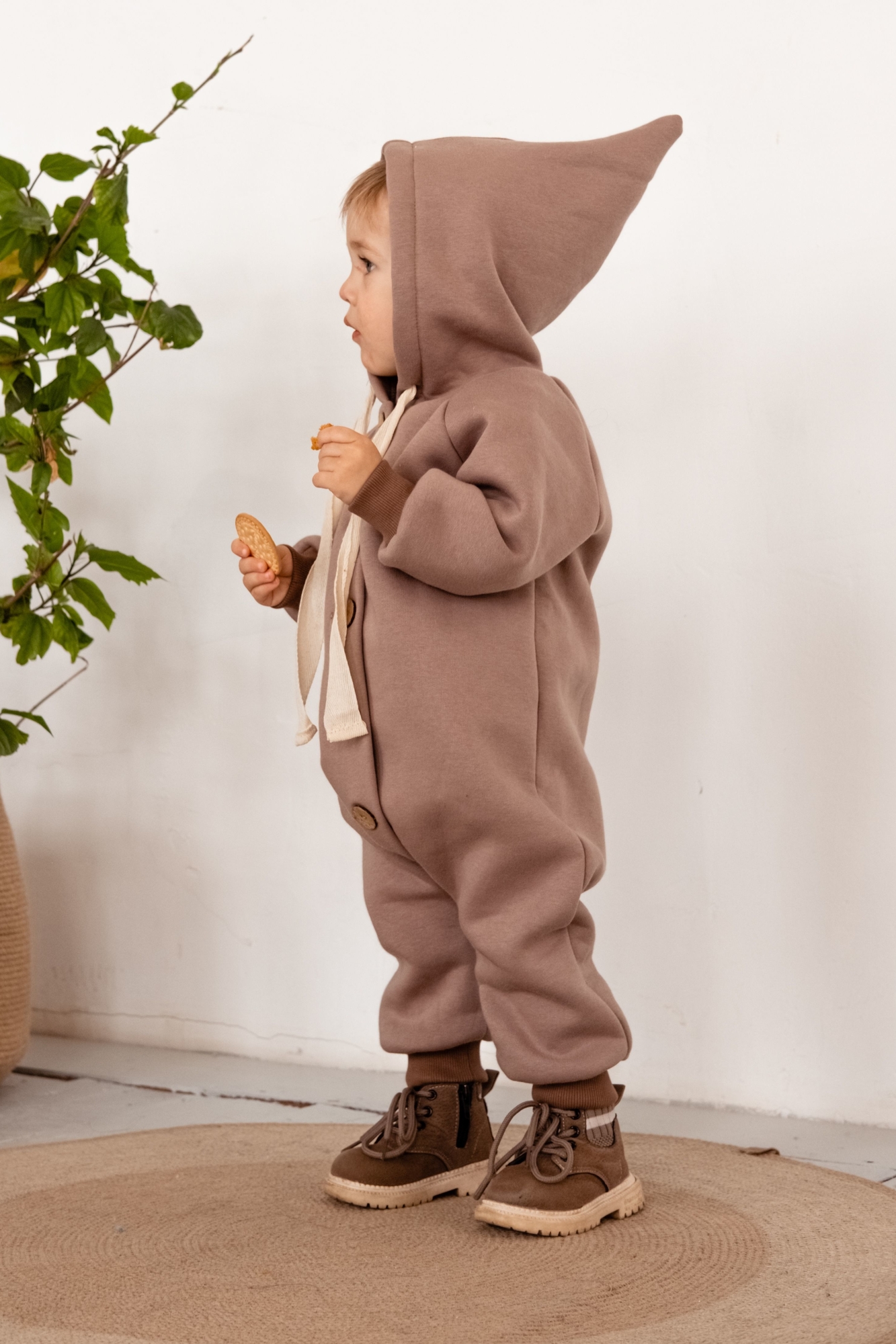 Комбинезон из футера с начёсом капучино