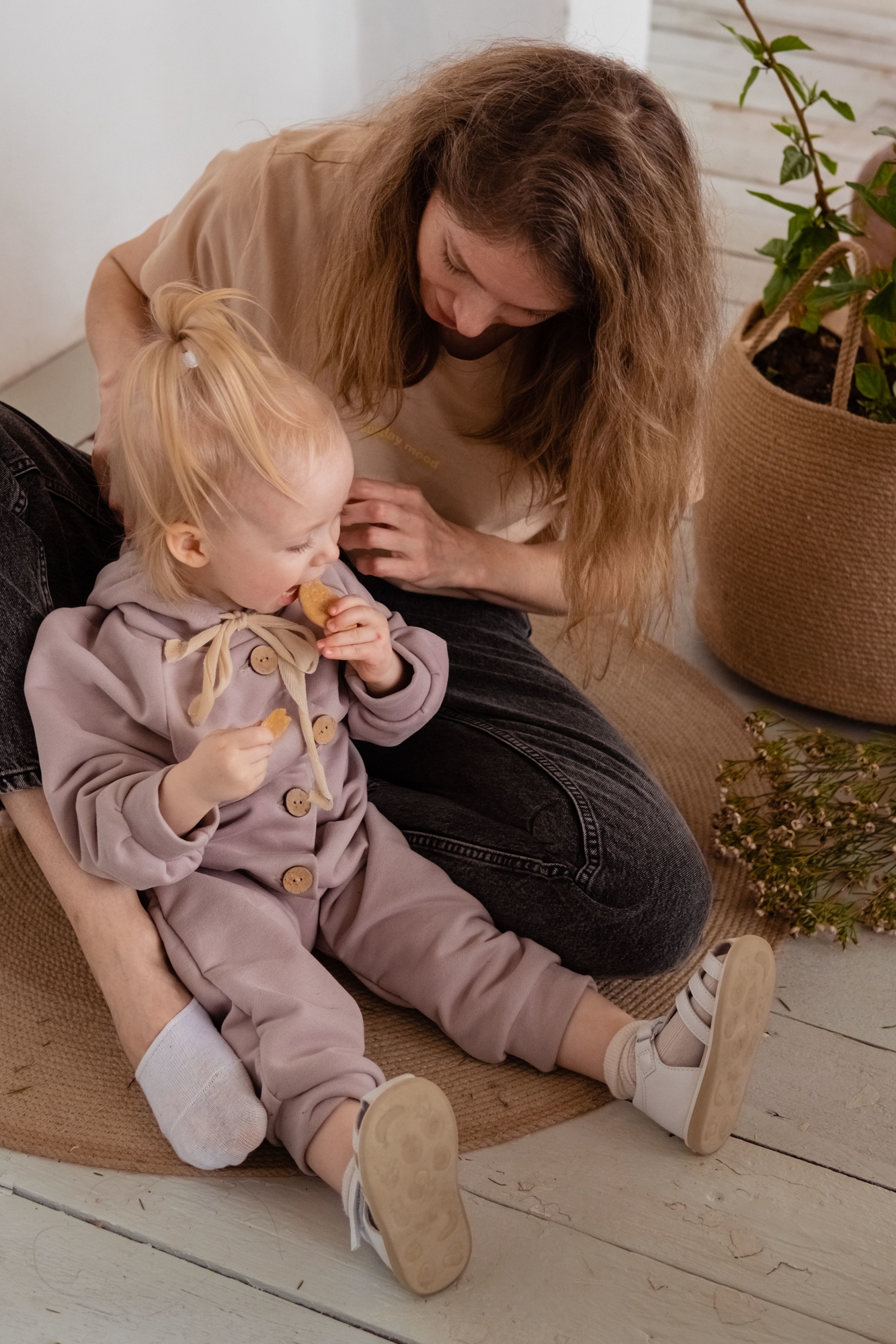 Комбинезон из петельного футера пыльная лаванда