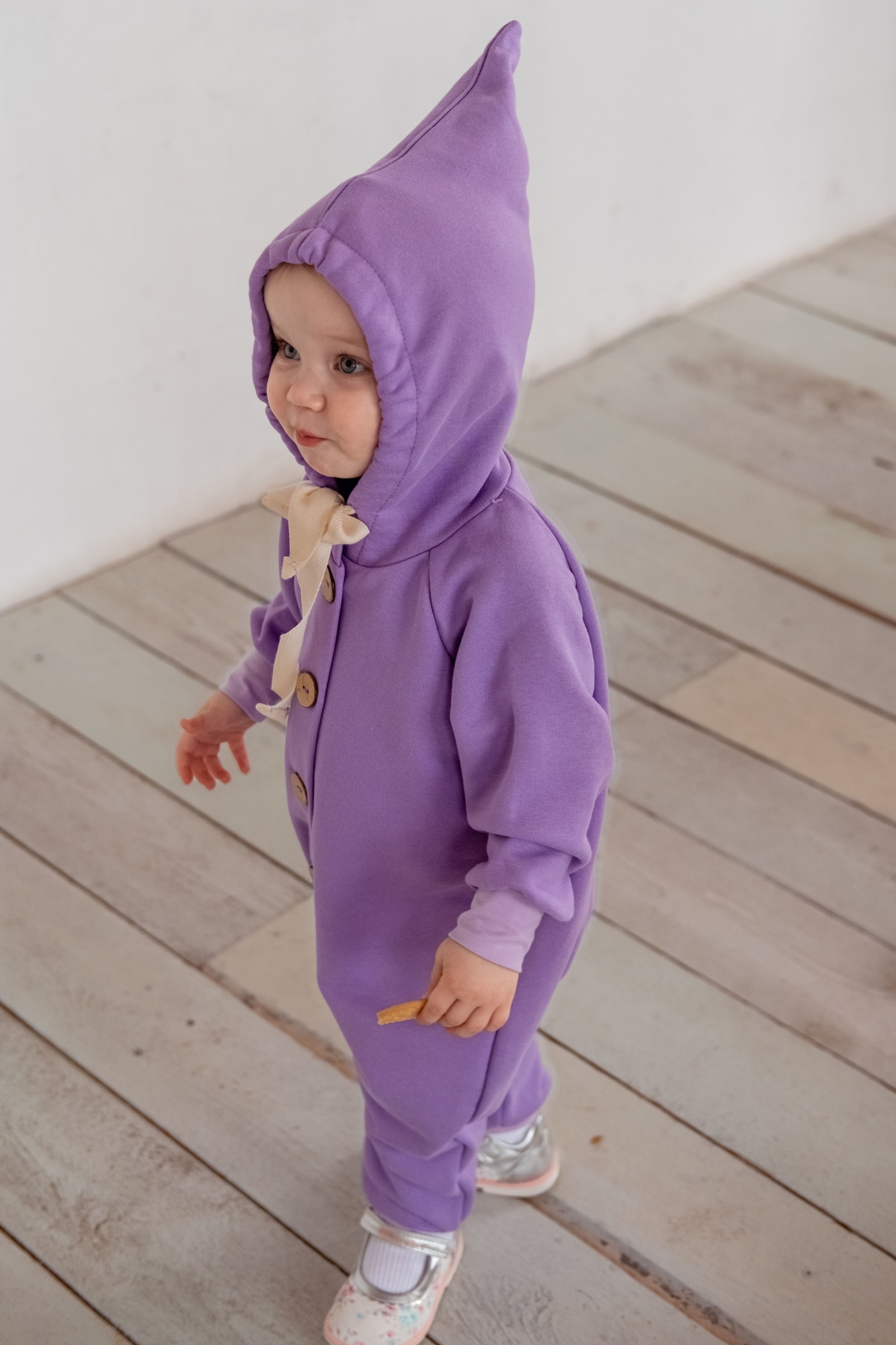 Комбинезон из петельного футера яркая лаванда