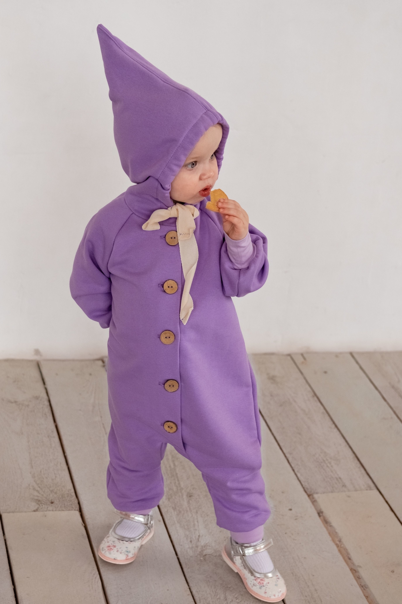 Комбинезон из петельного футера яркая лаванда