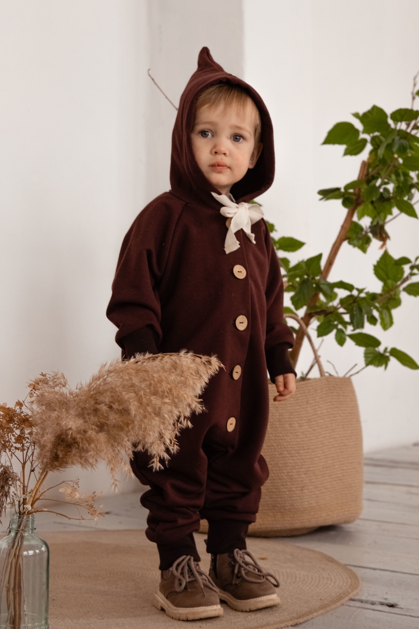 Комбинезон из петельного футера шоколад