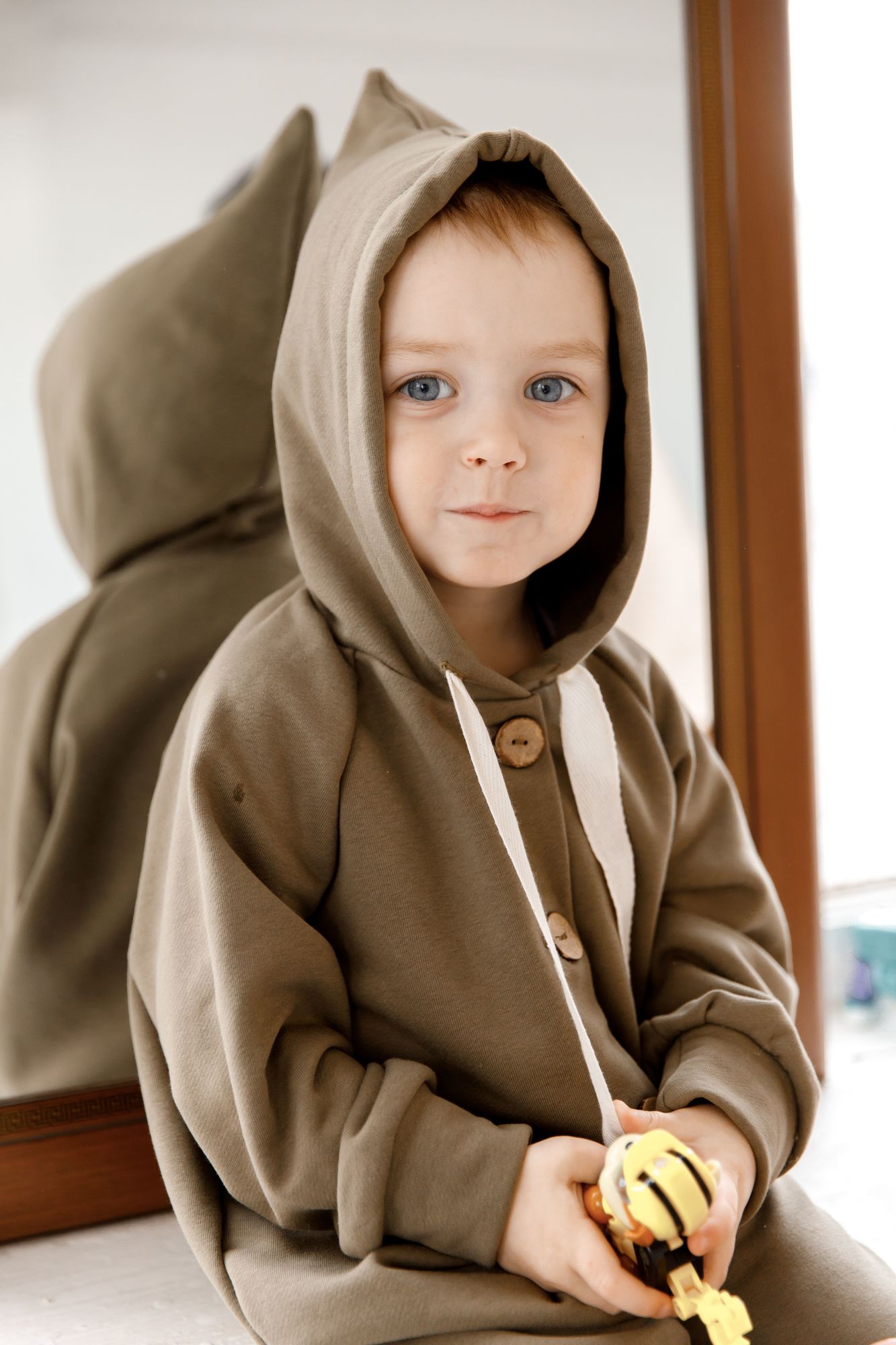 Комбинезон из петельного футера светлый хаки