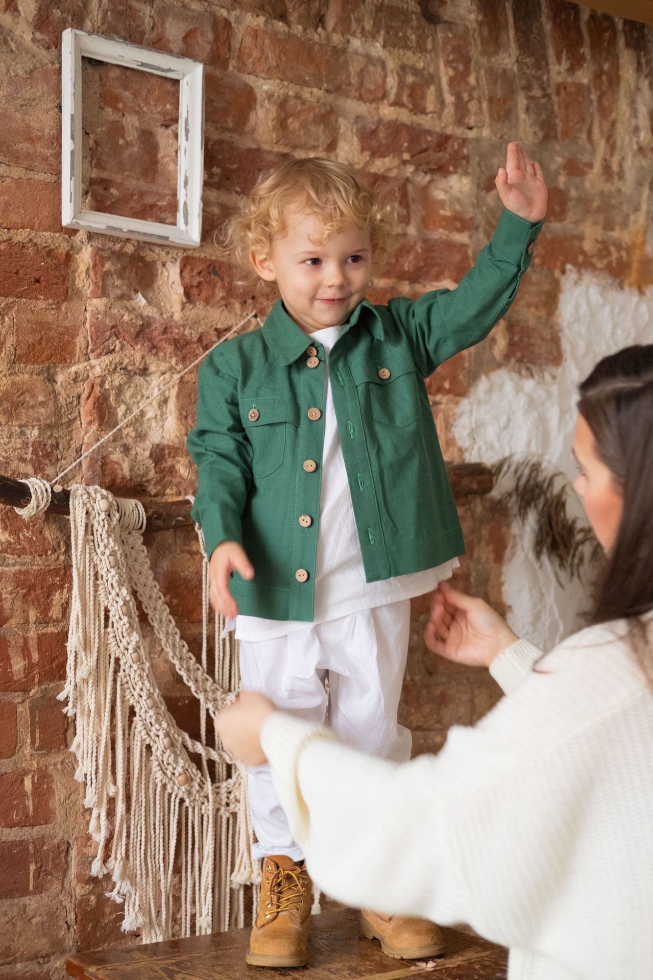 Рубашка-бомбер льняная "изумруд"