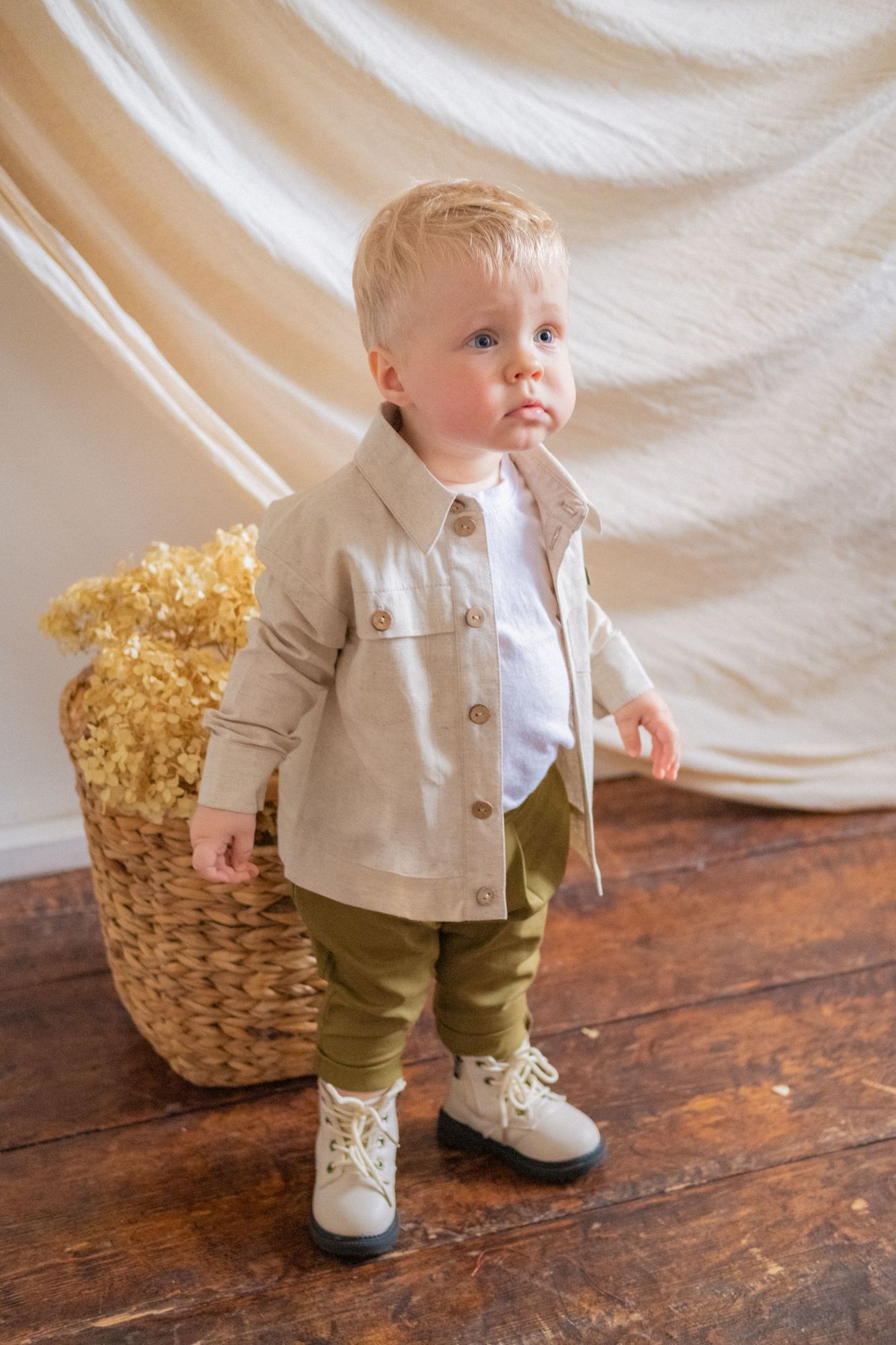 Рубашка-бомбер льняная "натур"