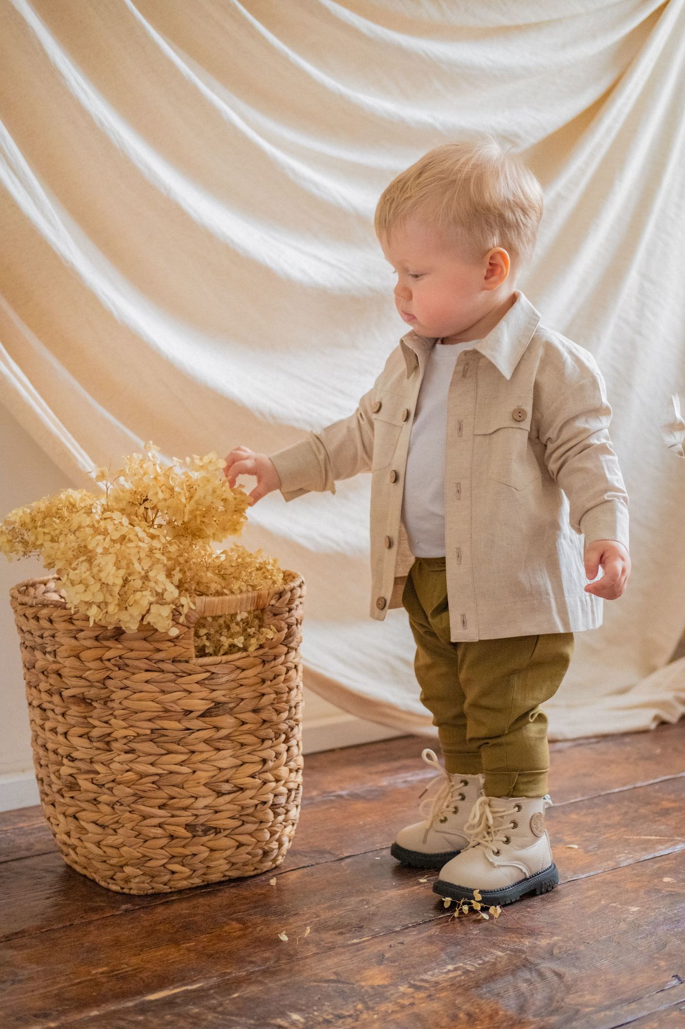 Рубашка-бомбер льняная "натур"