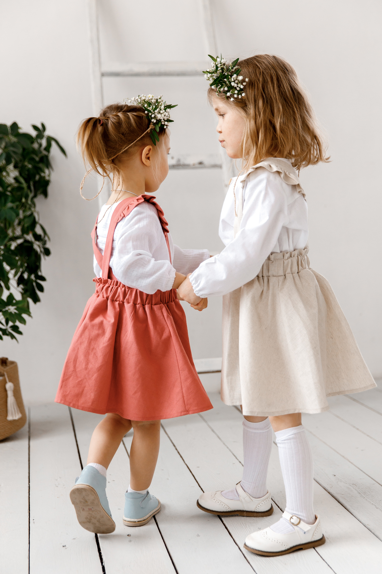 Юбка SOFI из льна "коралл"