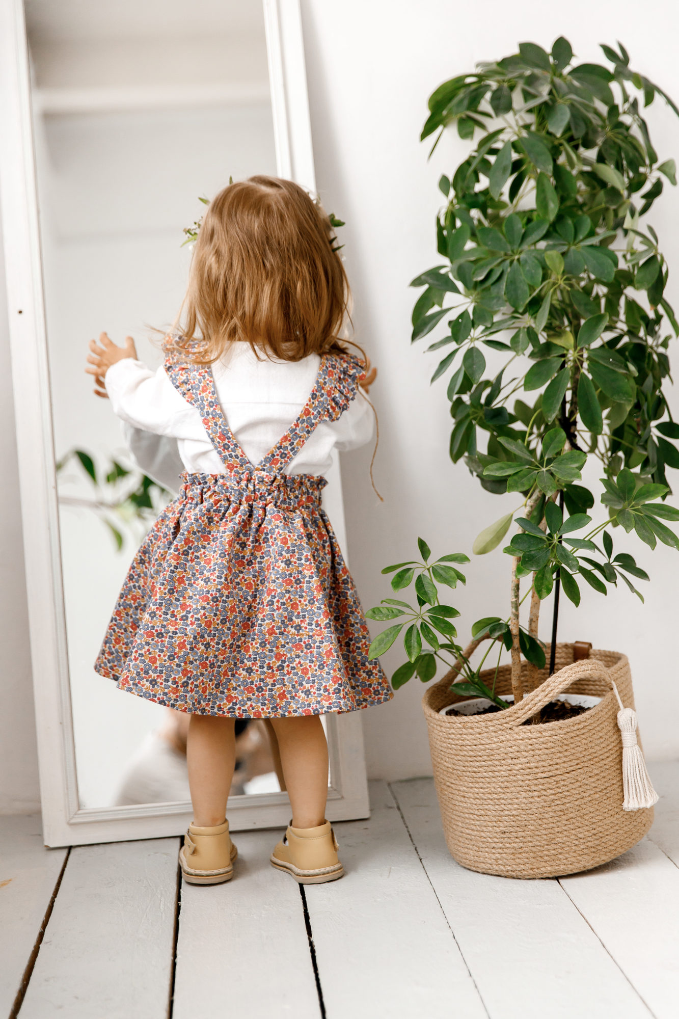 Юбка SOFI из льна "цветы"