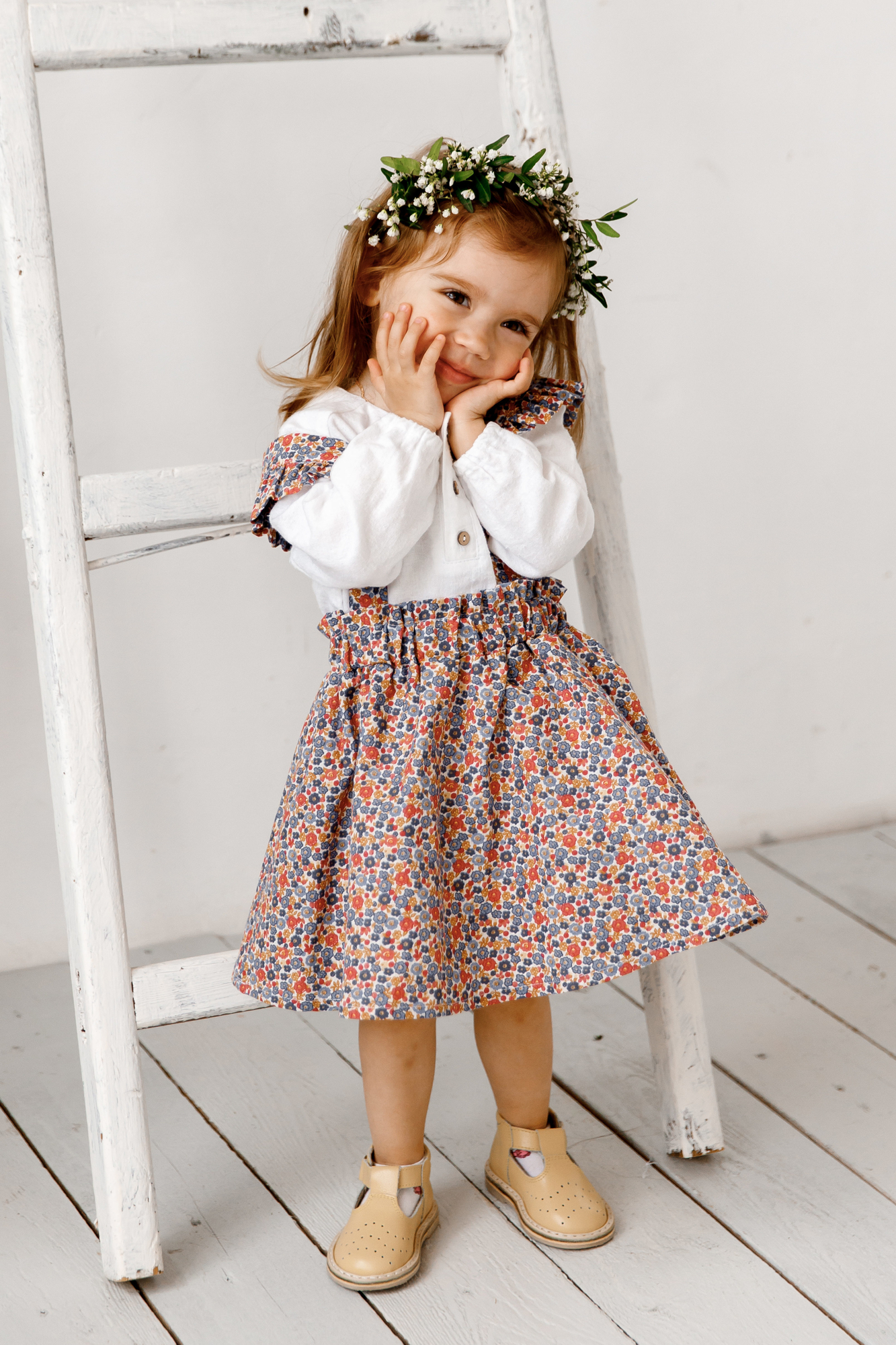 Юбка SOFI из льна "цветы"