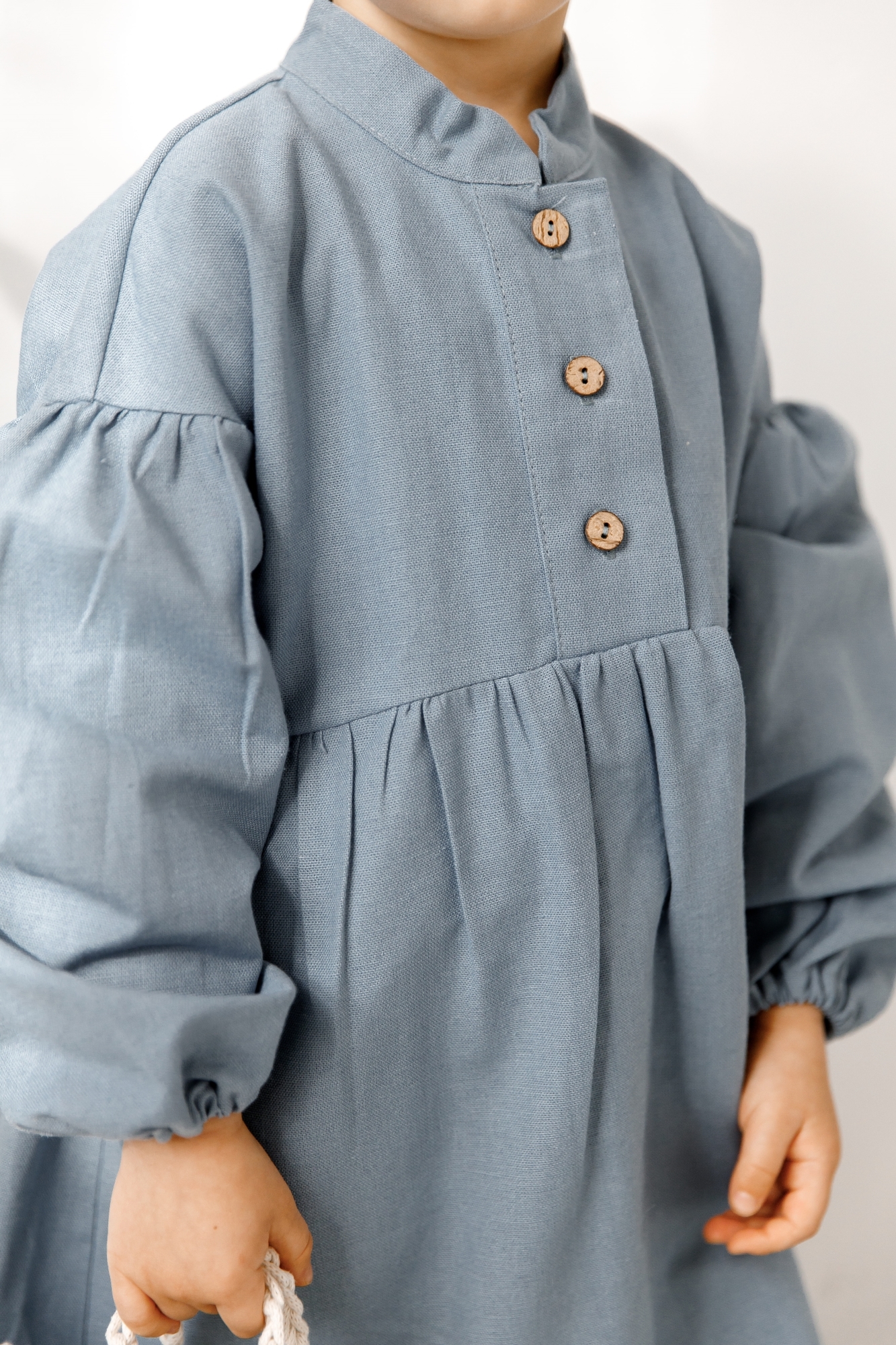 Платье VINTAGE из льна "пыльно-голубой"