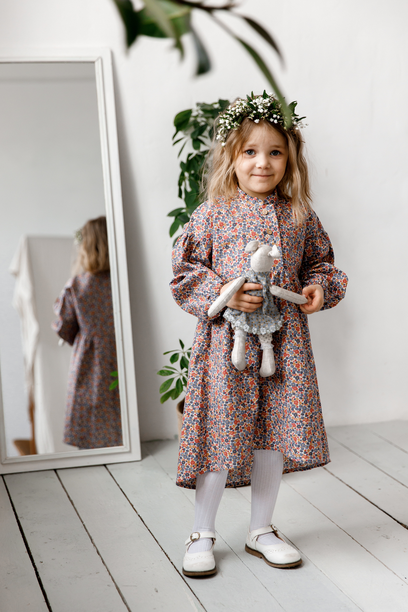 Платье VINTAGE из льна "цветы"