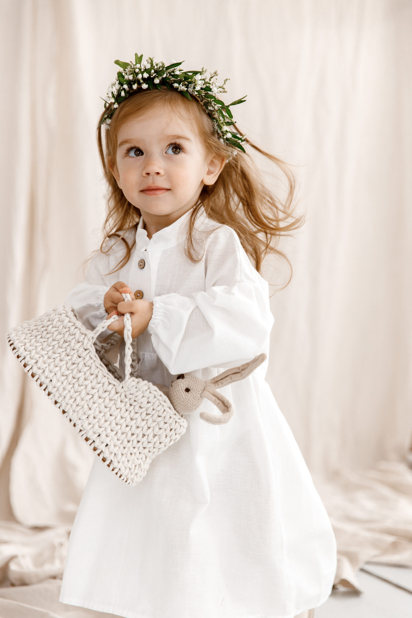 Платье VINTAGE из льна "белый"