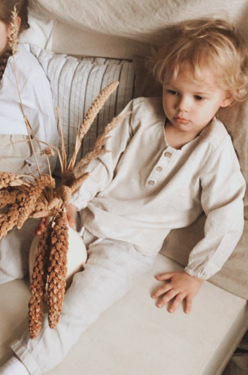 Рубашка льняная натур