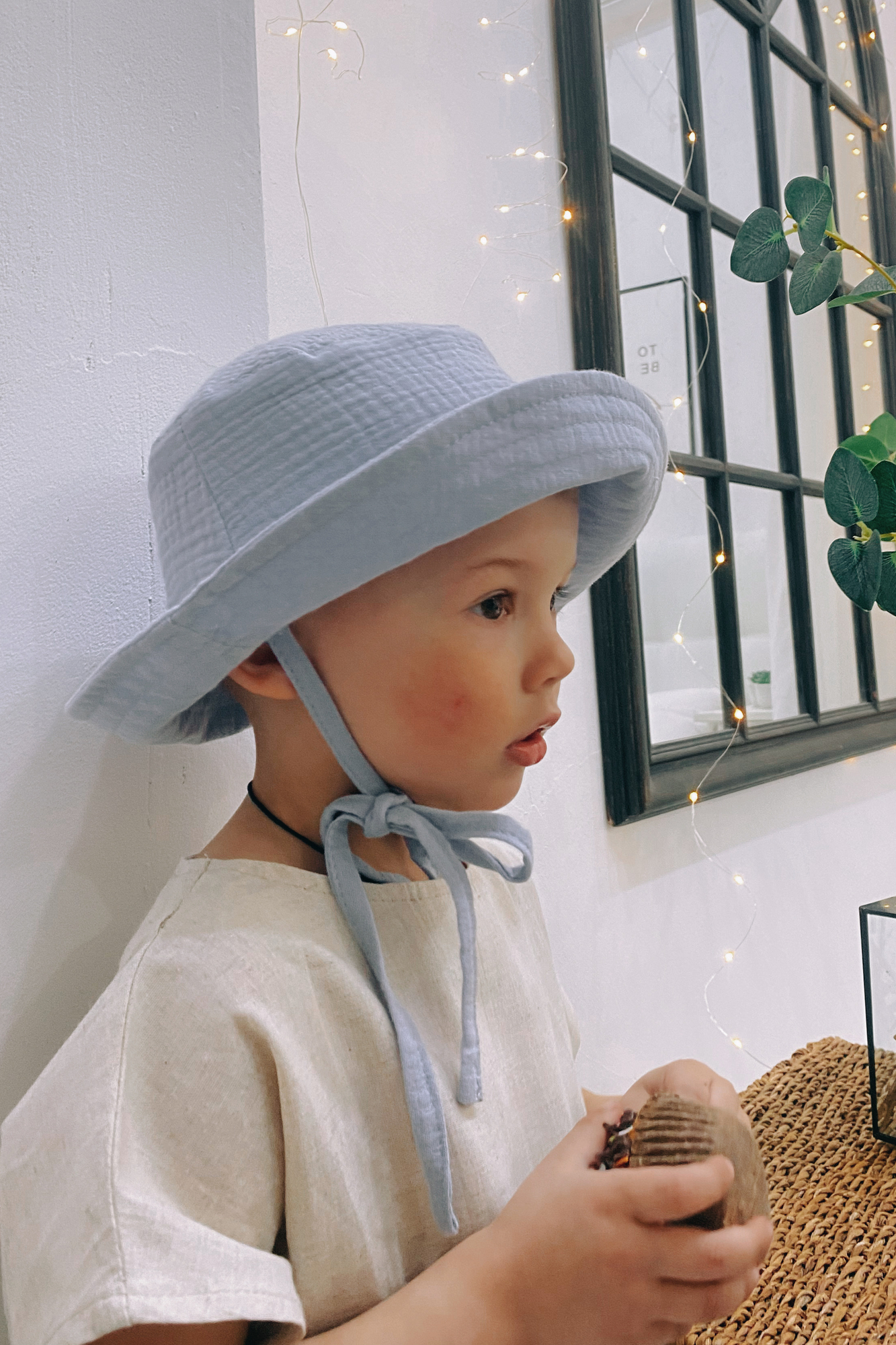 Панама из муслина василёк на хлопковом подкладе