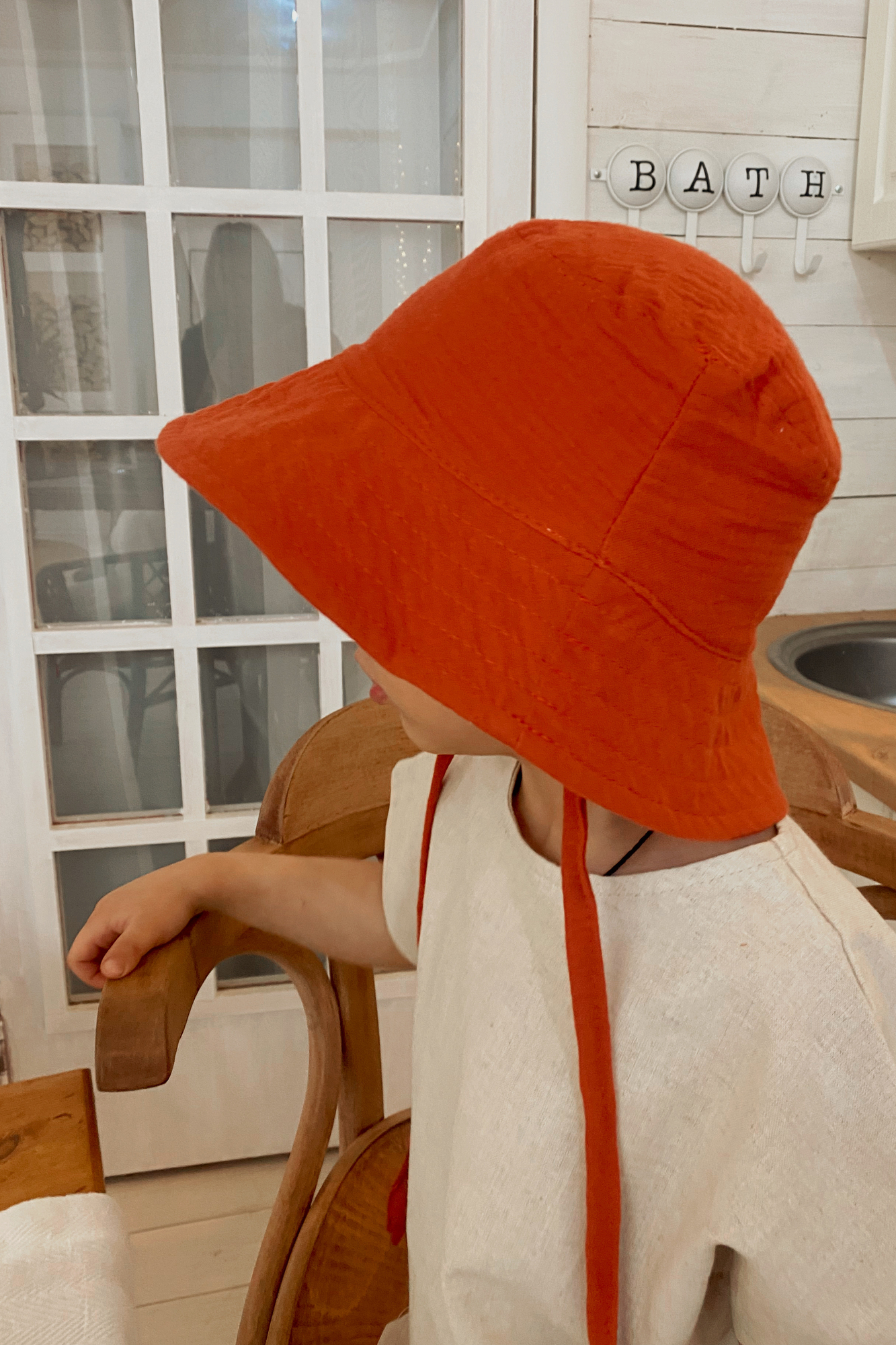 Панама из муслина терракот на хлопковом подкладе