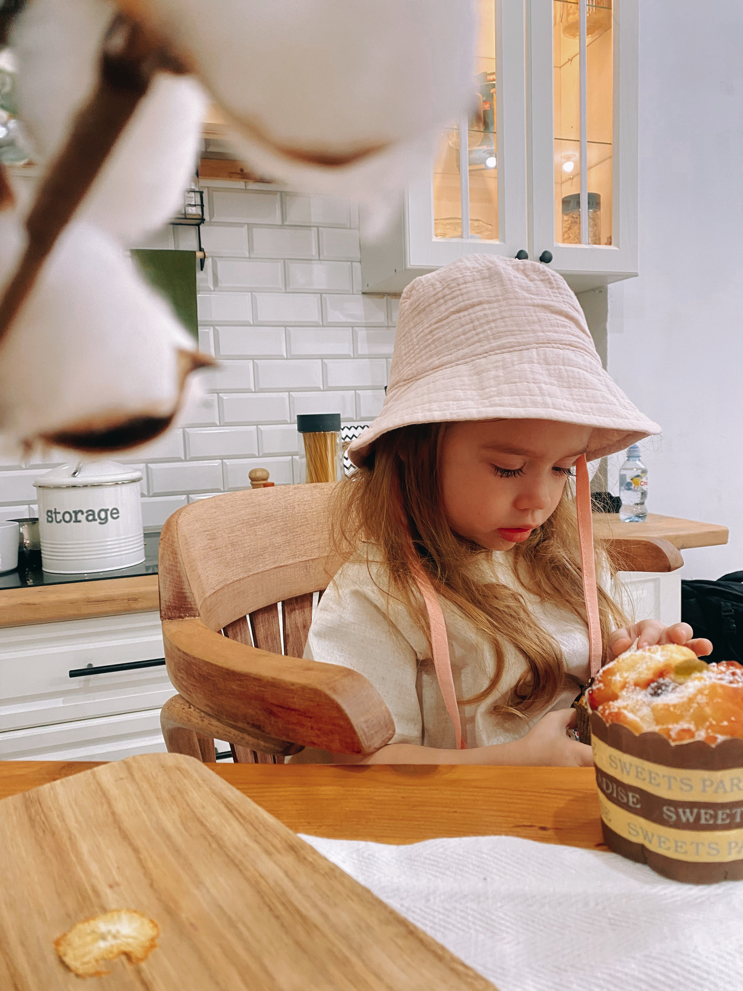 Панама из муслина светло-розовая на хлопковом подкладе