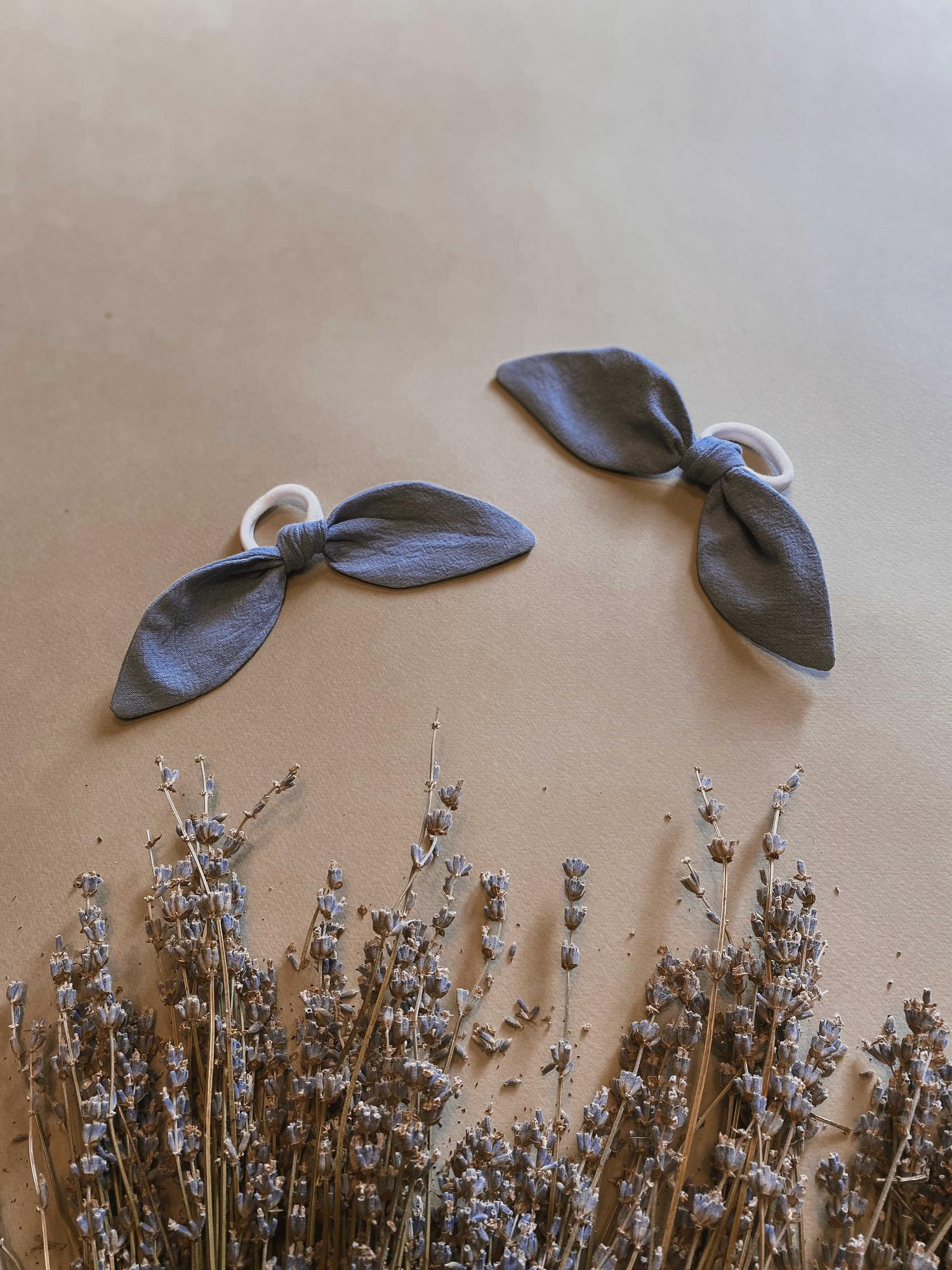 Резинка-бантик из умягченного льна "василёк"