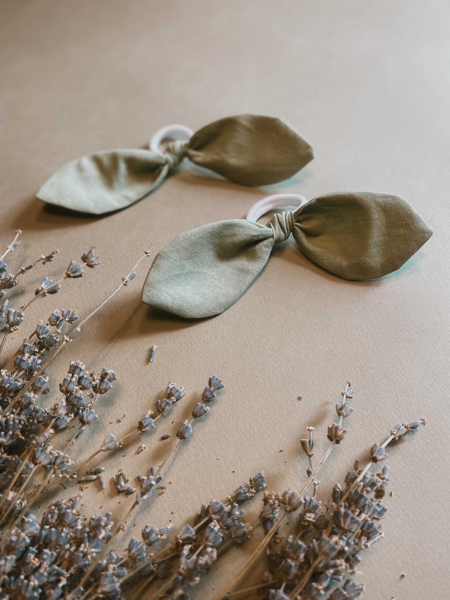 Резинка-бантик из хлопка "эвкалипт"