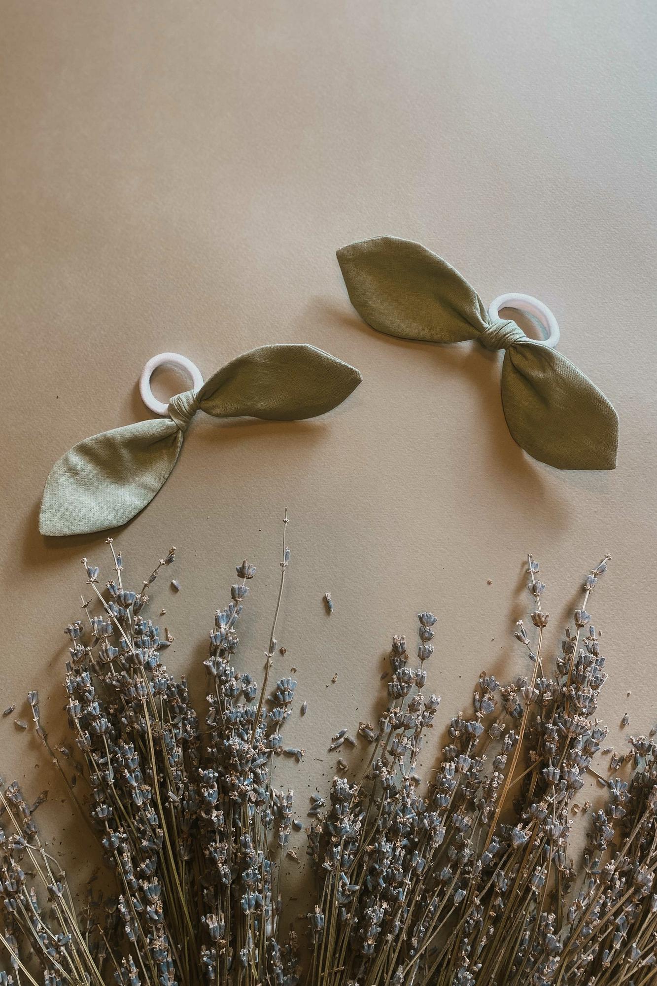 Резинка-бантик из хлопка "эвкалипт"