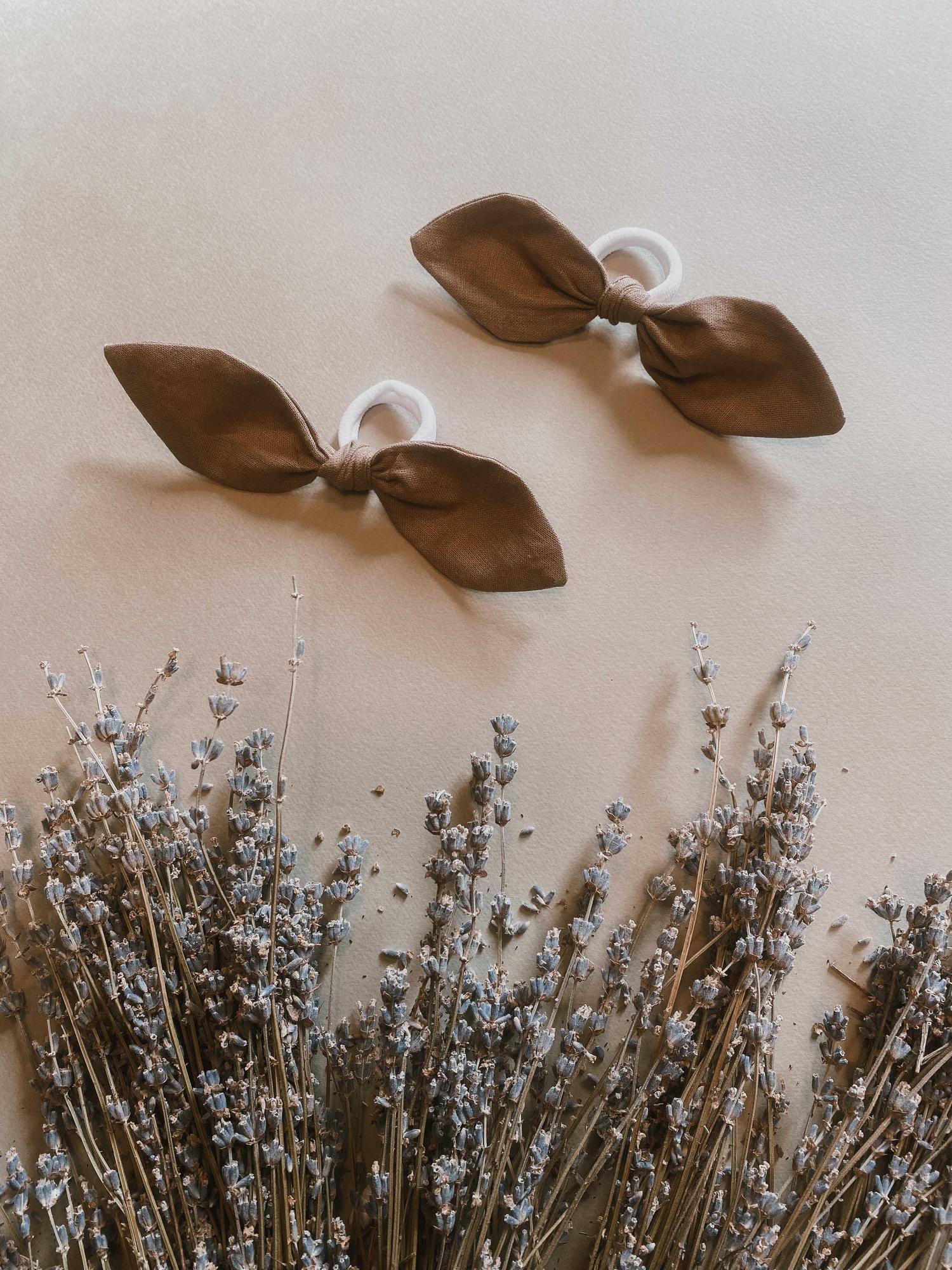 Резинка-бантик из хлопка "мокка"